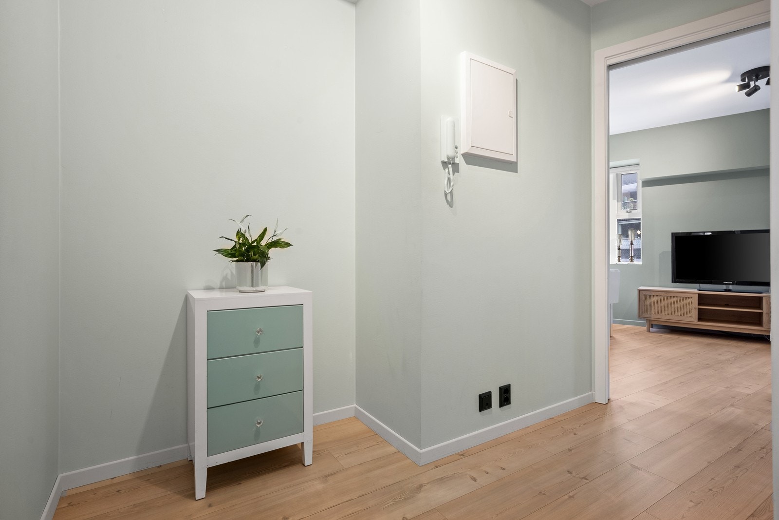 Entréen gir et godt førsteinntrykk og leder deg videre inn i leiligheten. Galleribilde