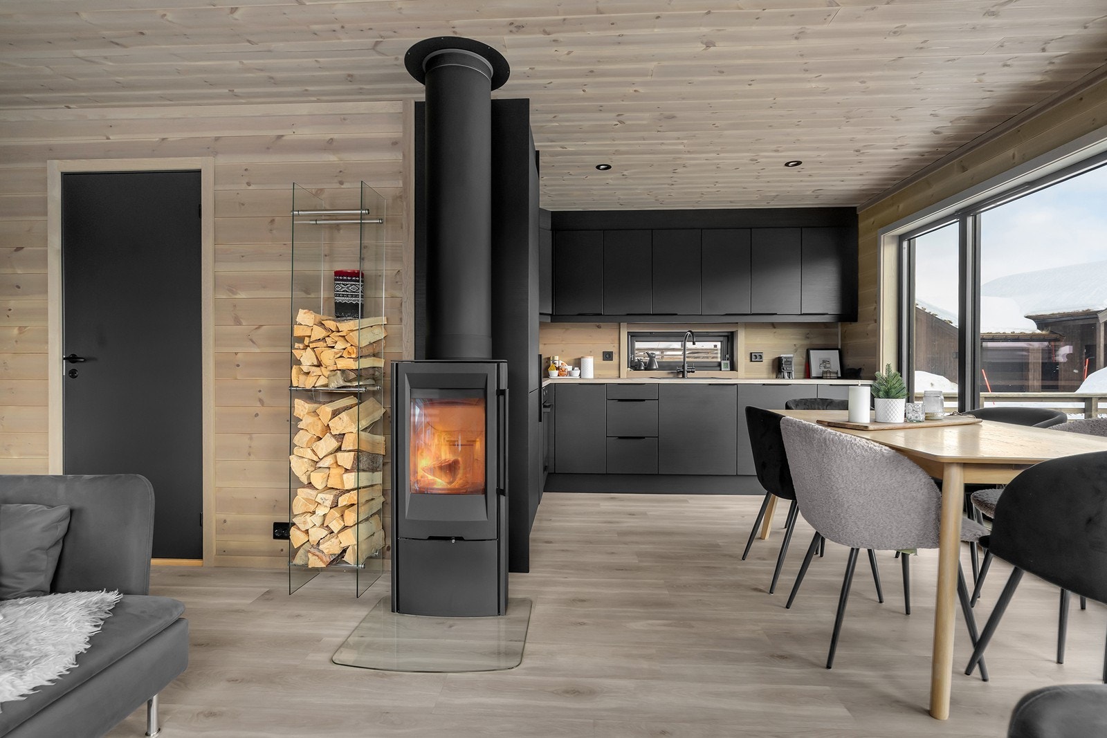 Moderne matt, slett kjøkkeninnredning Galleribilde