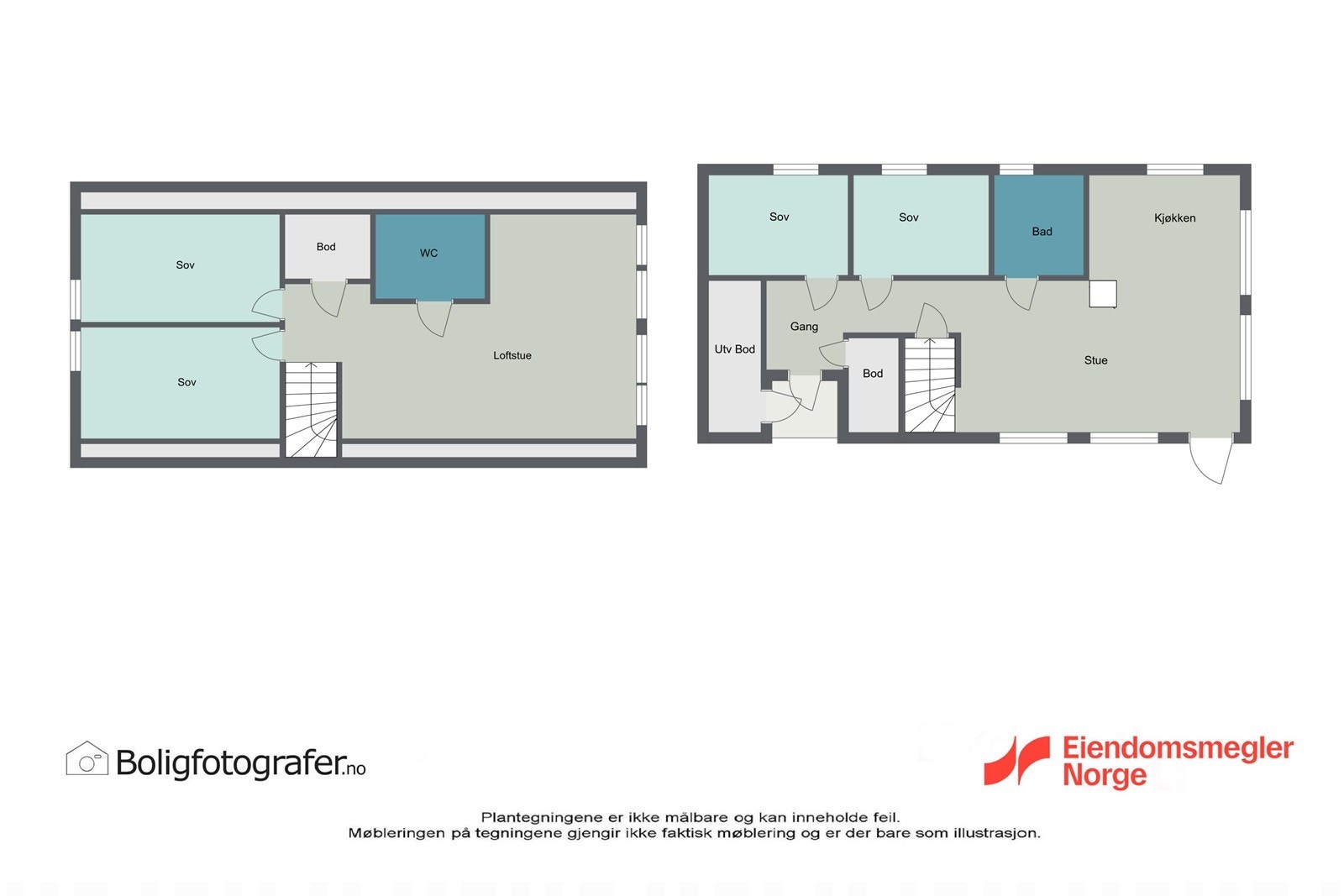 Plantegning begge plan Galleribilde