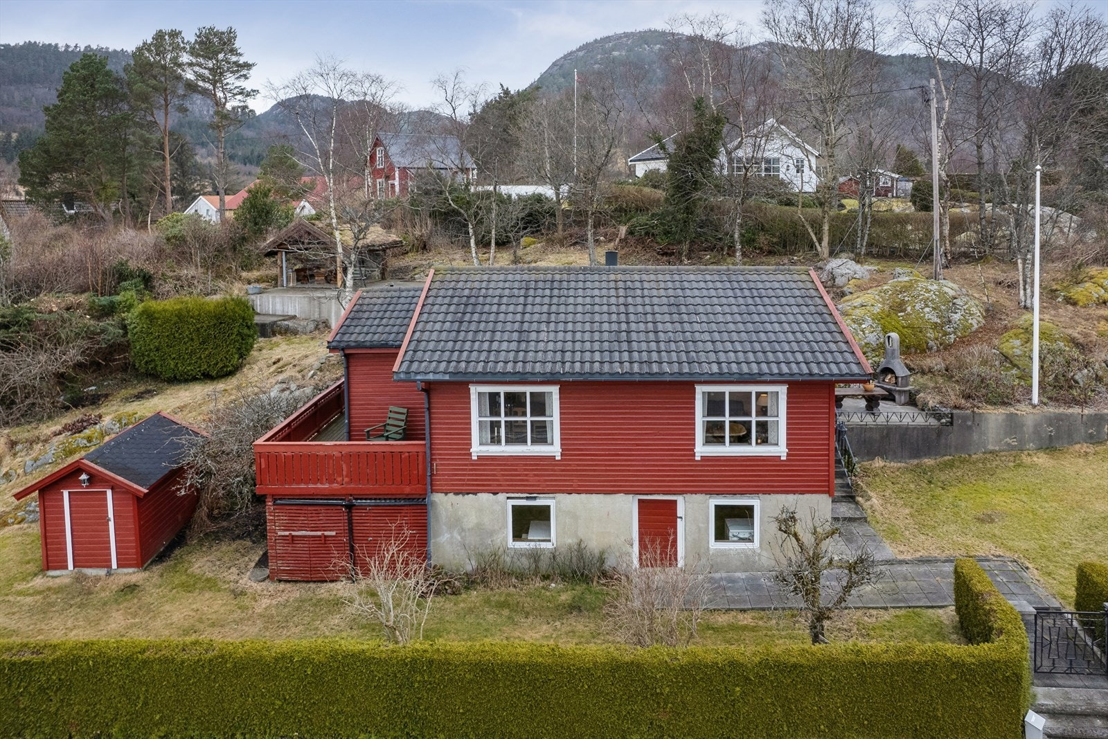 Hytten ligger i landlige og rolige omgivelser på Bersagel. Galleribilde
