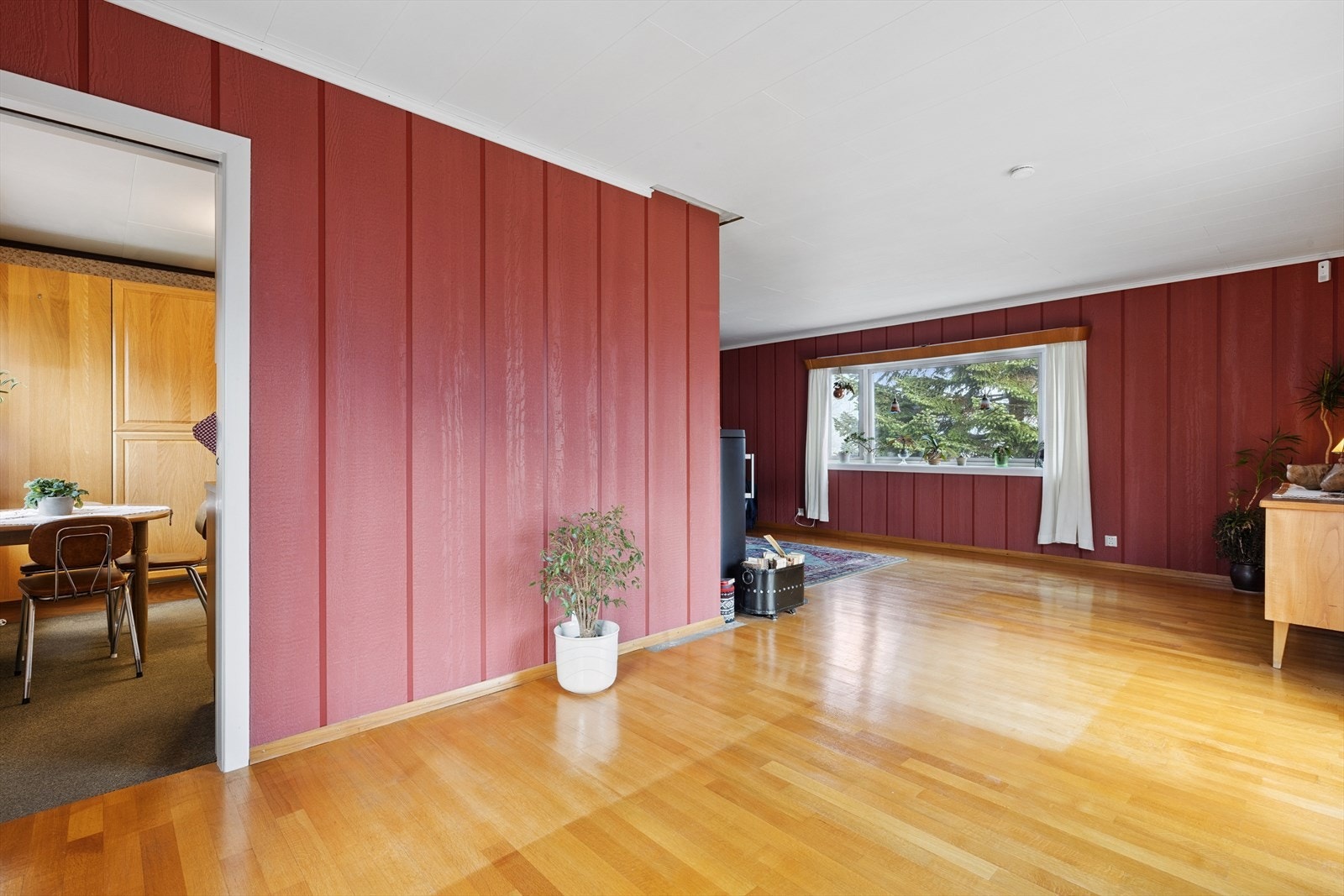 Stuen har en åpen og sosial utforming. Galleribilde