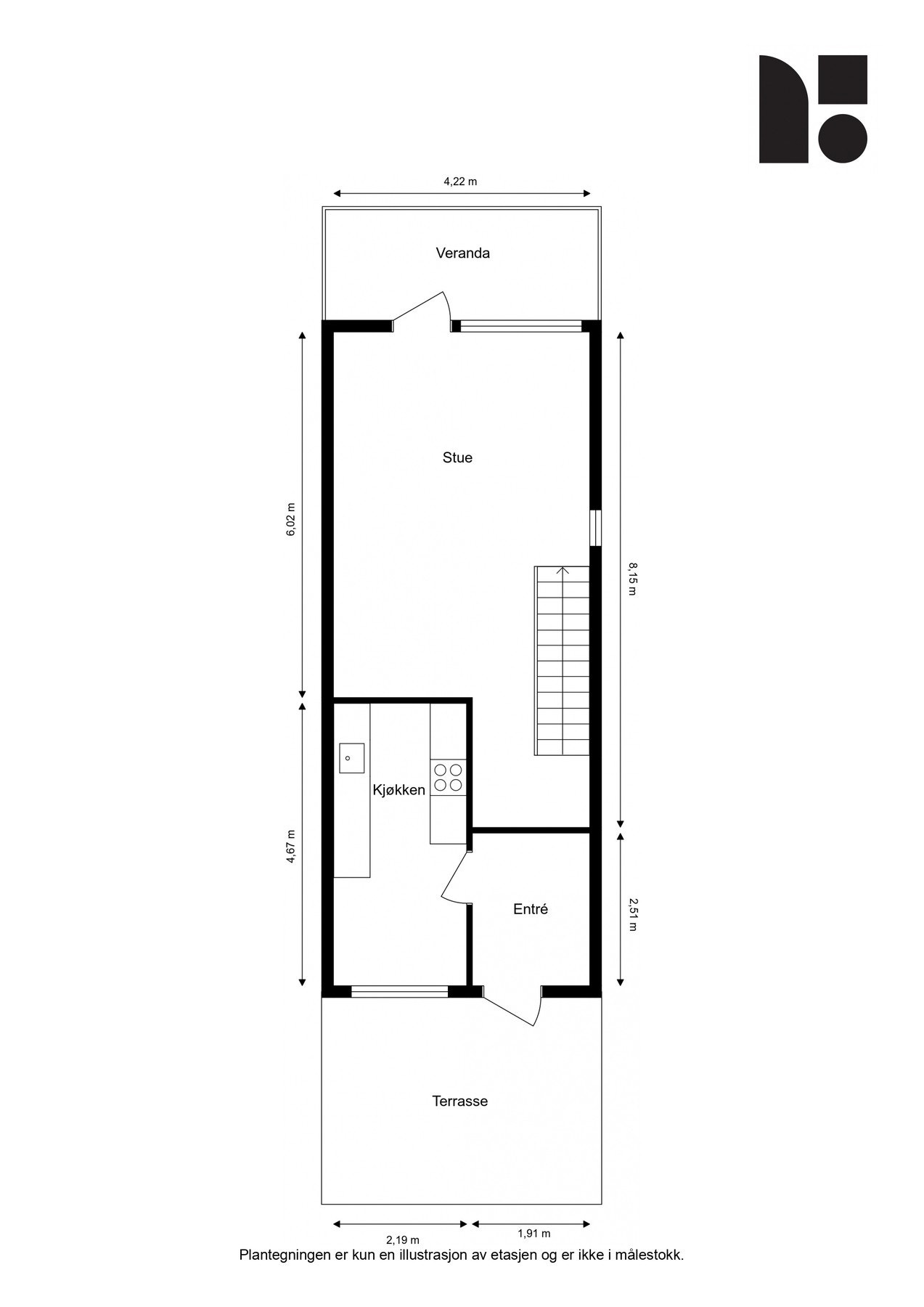 Boligens plantegning 1. etasje. Galleribilde
