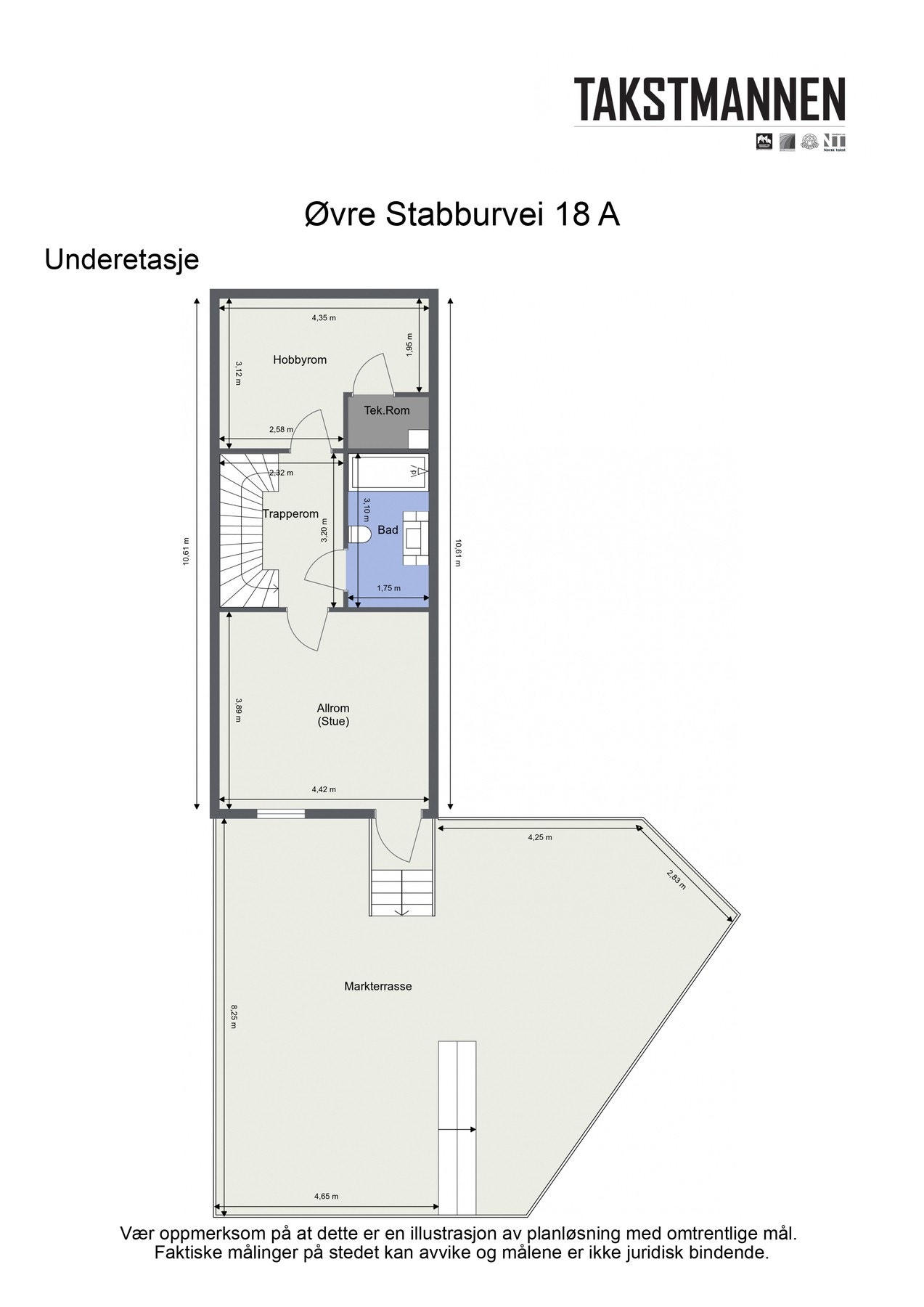 Plantegning underetasje. Galleribilde