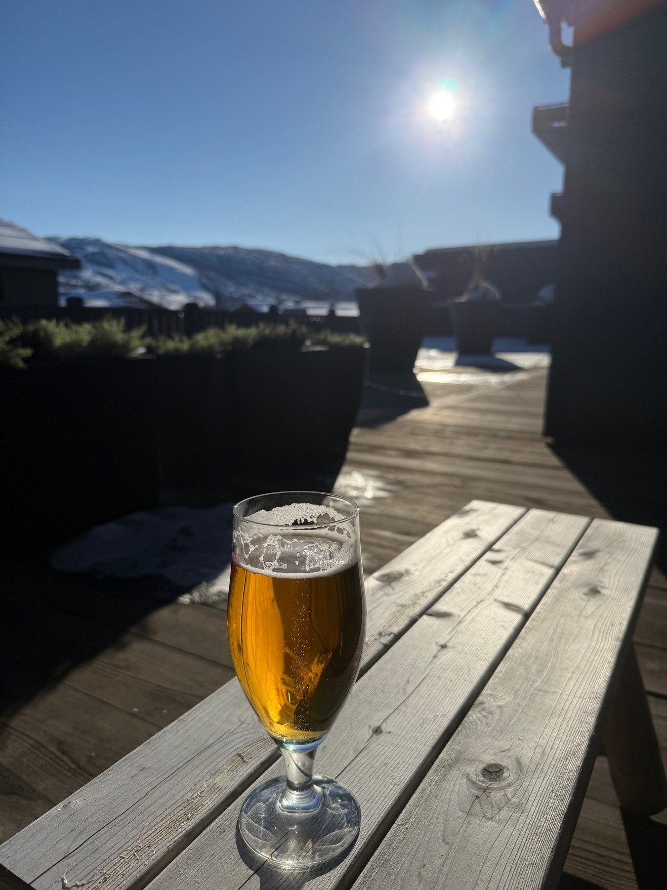 og hvilepuls i solen på felles balkong. Her er det sol fra formiddag og utover. Galleribilde
