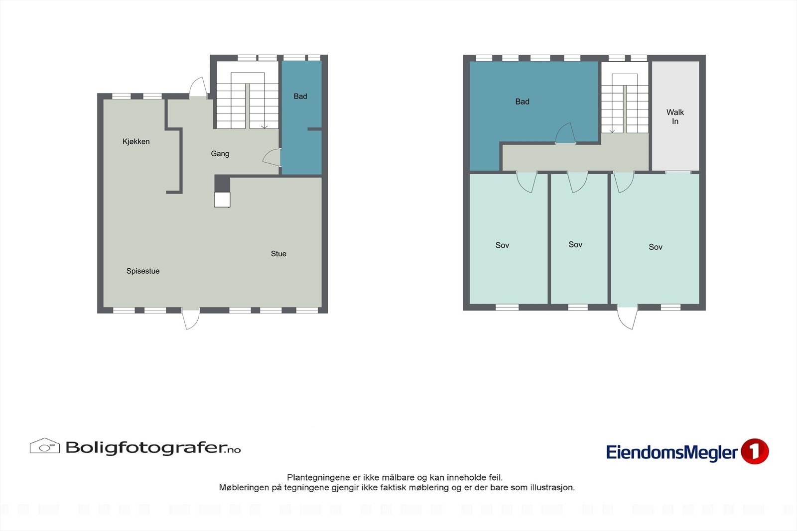 Plantegninger (begge etasjer). Galleribilde