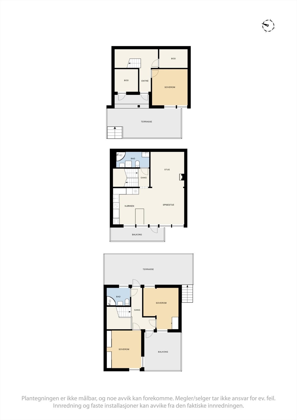 Boligen går over 3 plan. Galleribilde