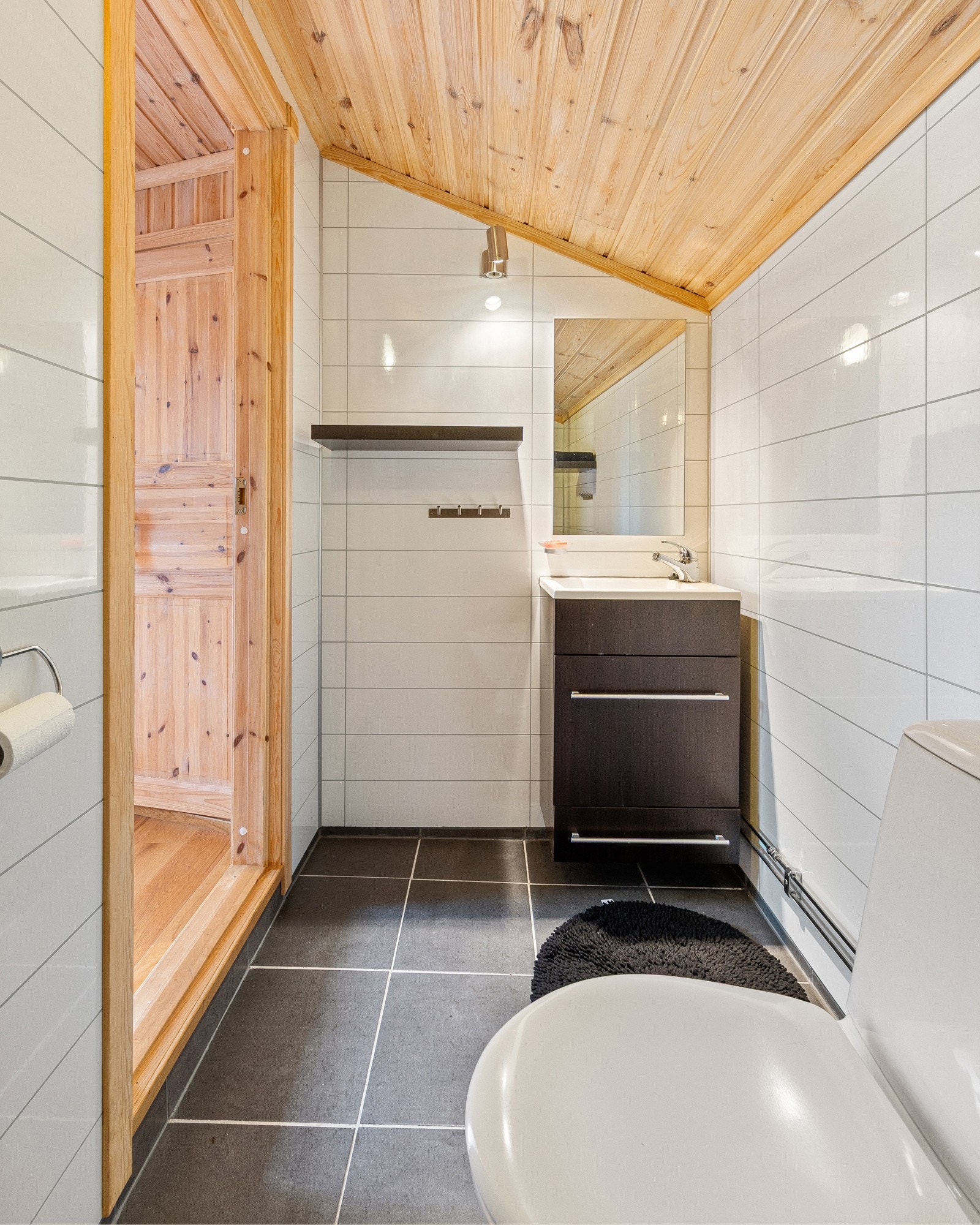 Annekset inneholder også et baderom med dusj, servant og toalett. Galleribilde