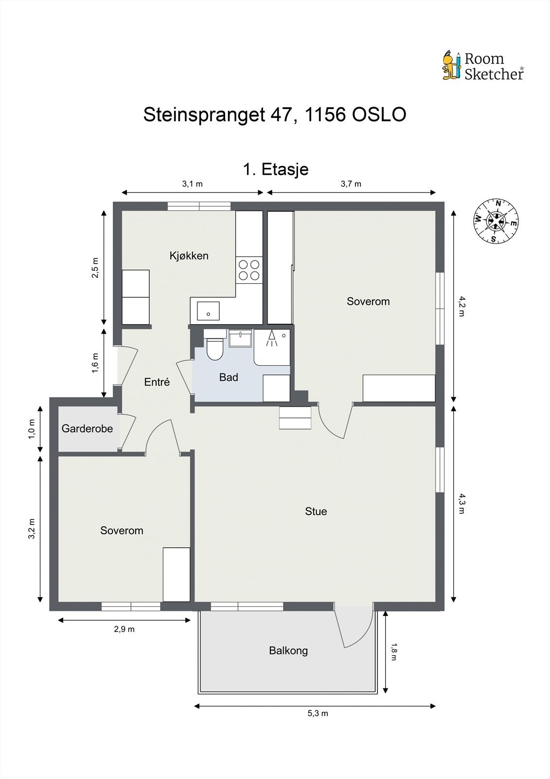 Leiligheten disponerer også kjeller og loftsbod Galleribilde