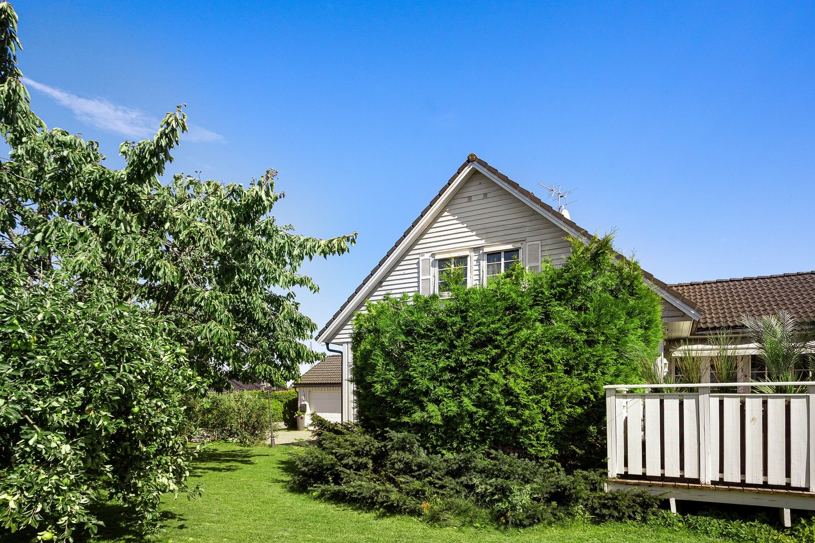 Hagen har både frukttrær og hekk. Galleribilde