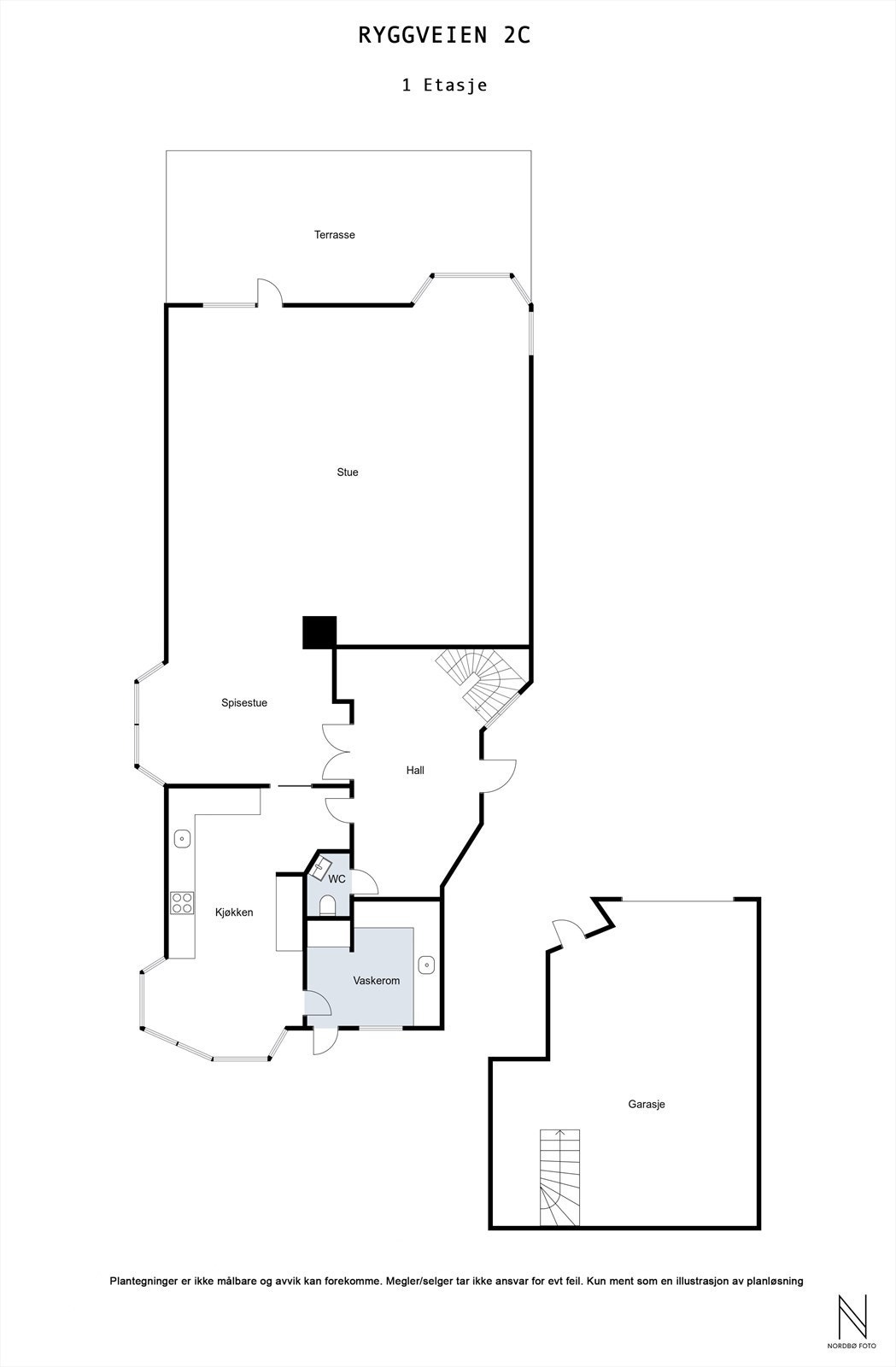 Plantegning 1. etasje Galleribilde