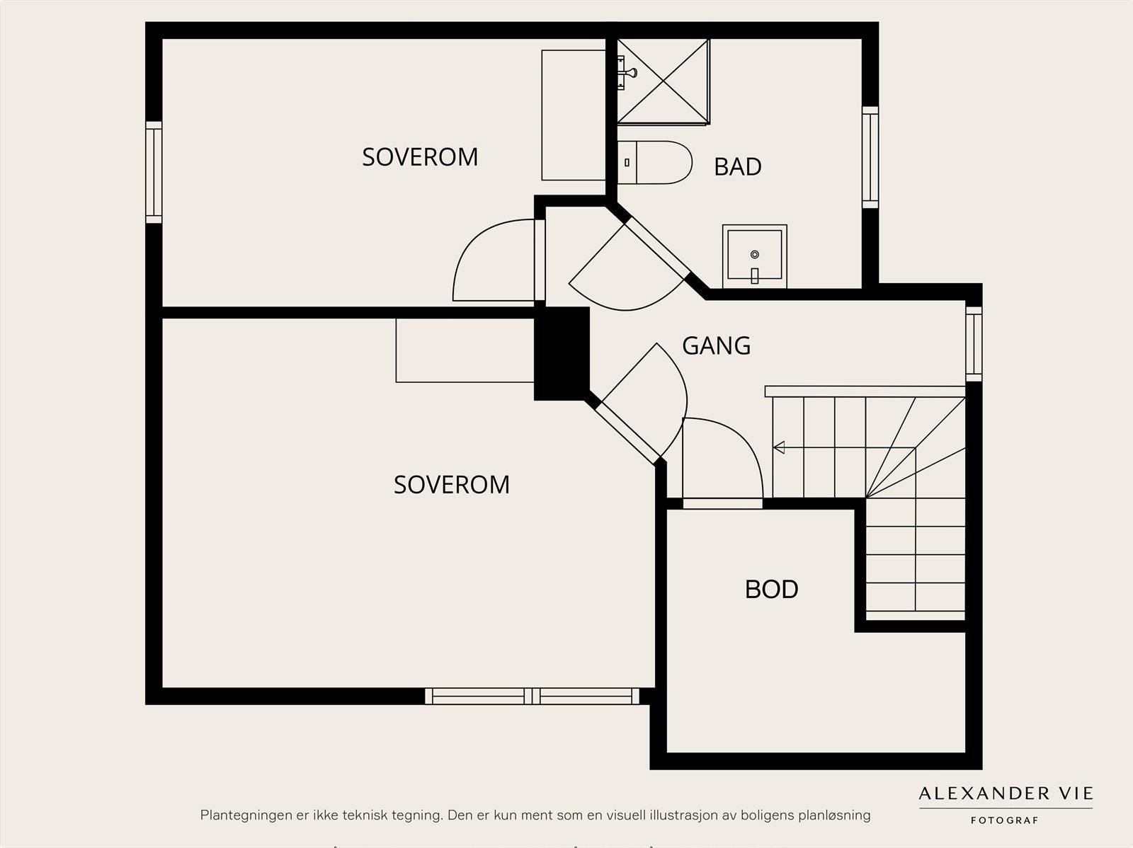 Plantegning - loft. Galleribilde