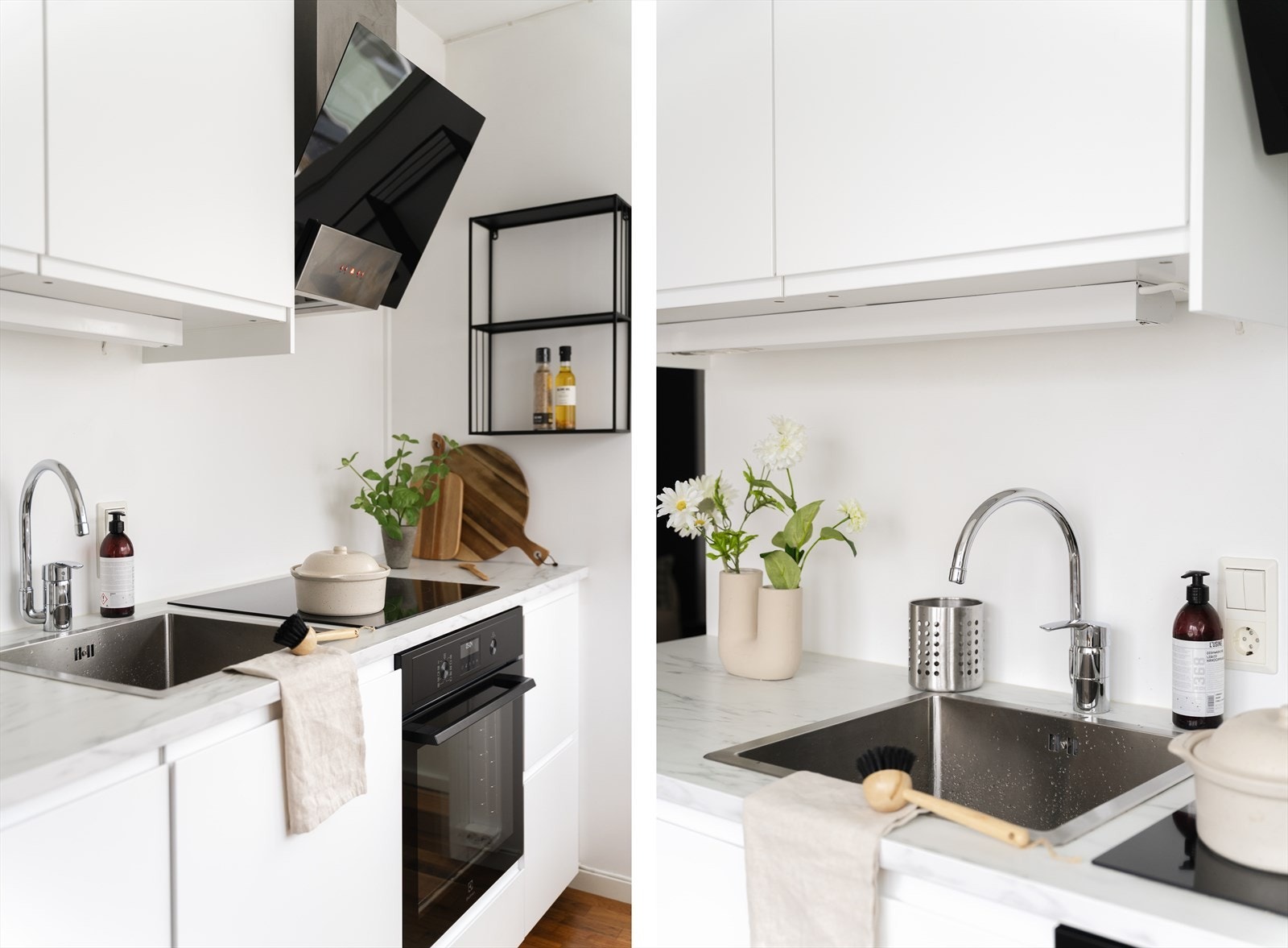 Innredning består av glatte fronter, samt benkeplate av laminat. Komfyren ble byttet i fjor. Galleribilde