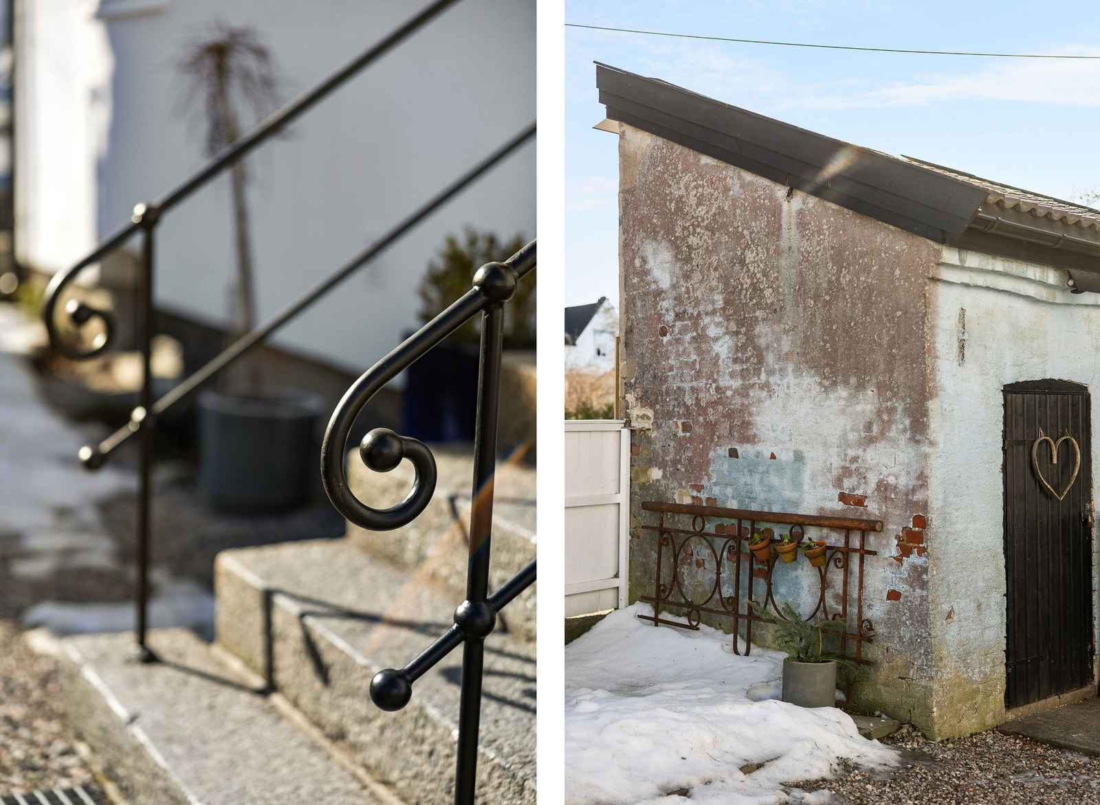 Romslig uthus og gårdsplass. Galleribilde