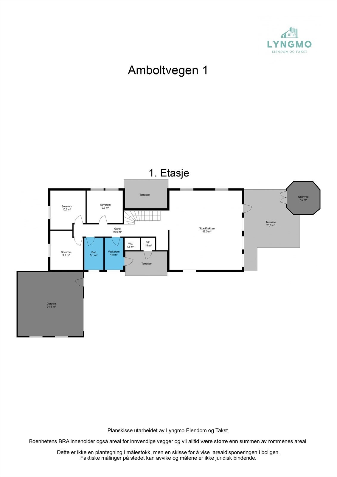 Planskisse 1. etg. Galleribilde