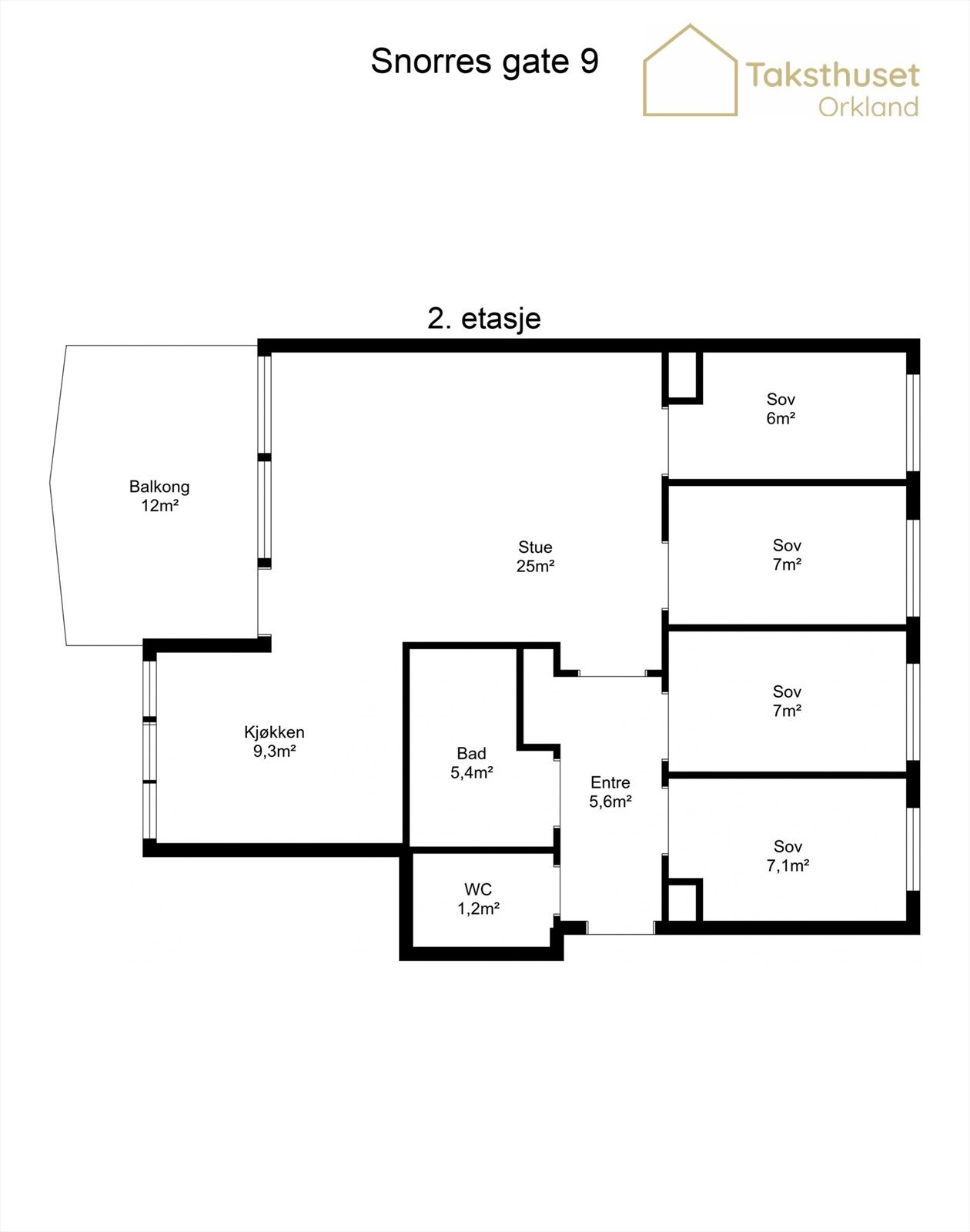 Planløsning - i tillegg disponerer leiligheten to boder på hhv. 3 og 8 m². Galleribilde
