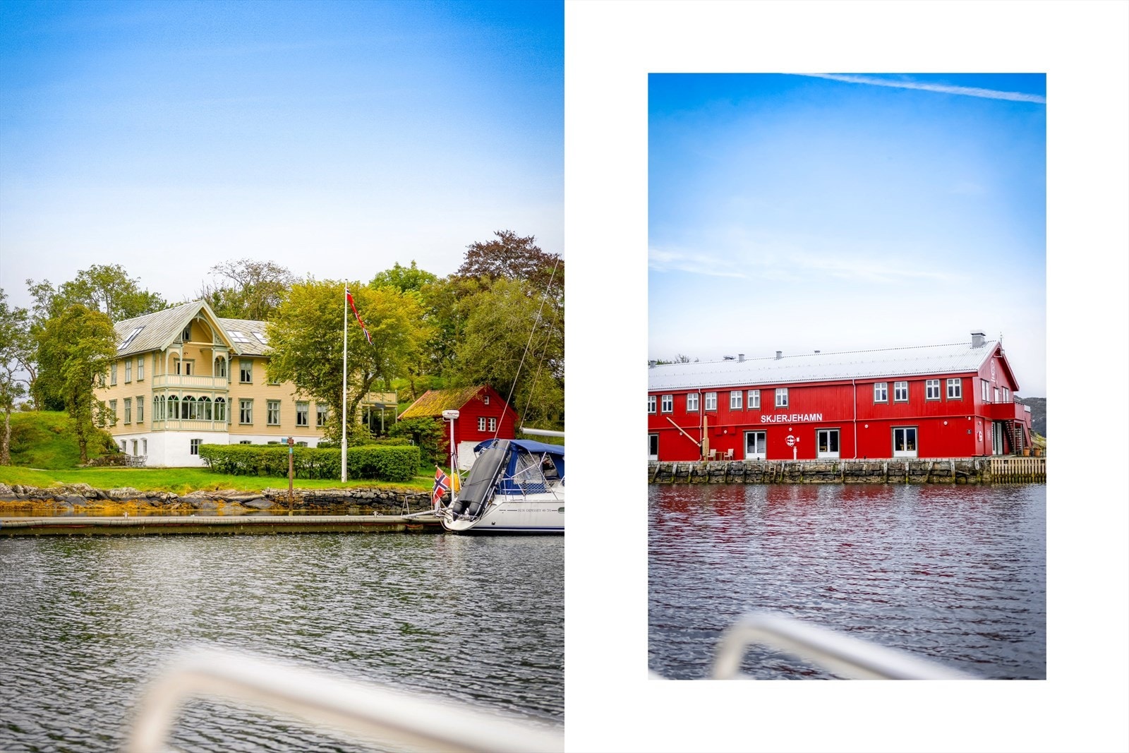 Skjerjehamn er rett i nærheten med hotell, restaurant og Utkant festivalen hvert år. Galleribilde