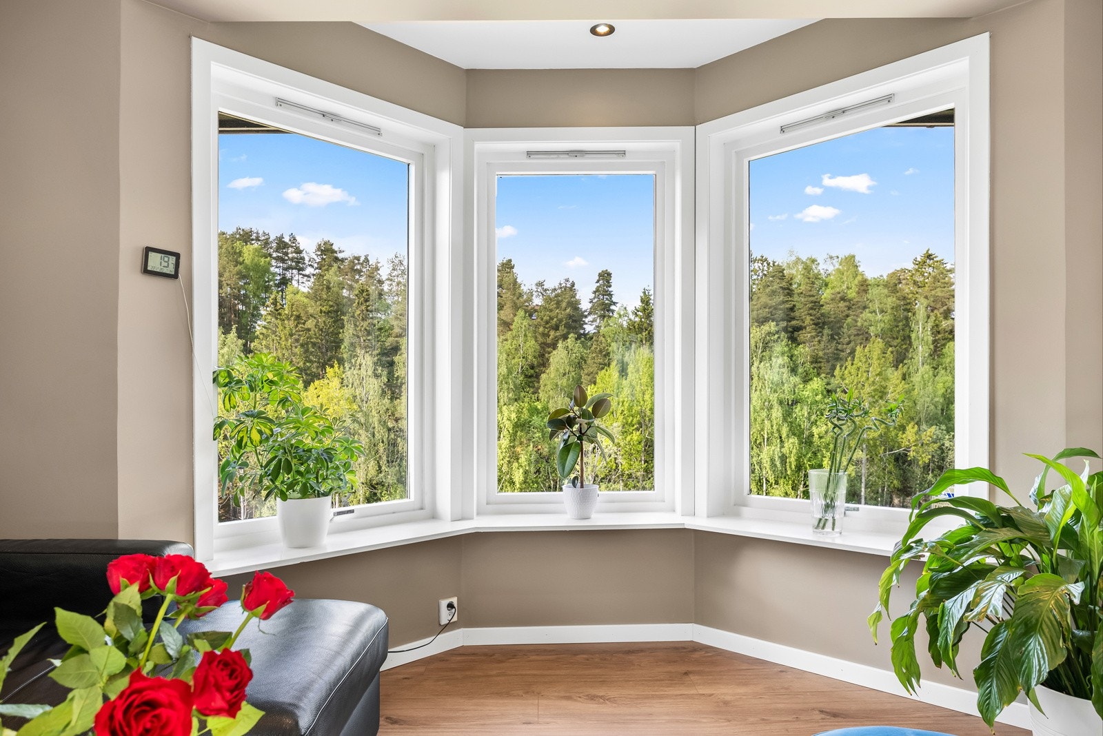 Herfra er det utsyn over grønne og frodige områder. Galleribilde