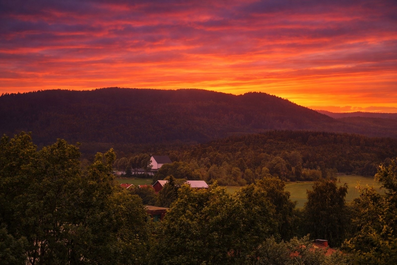 Selgers utsiktsbilde med flott himmel Galleribilde