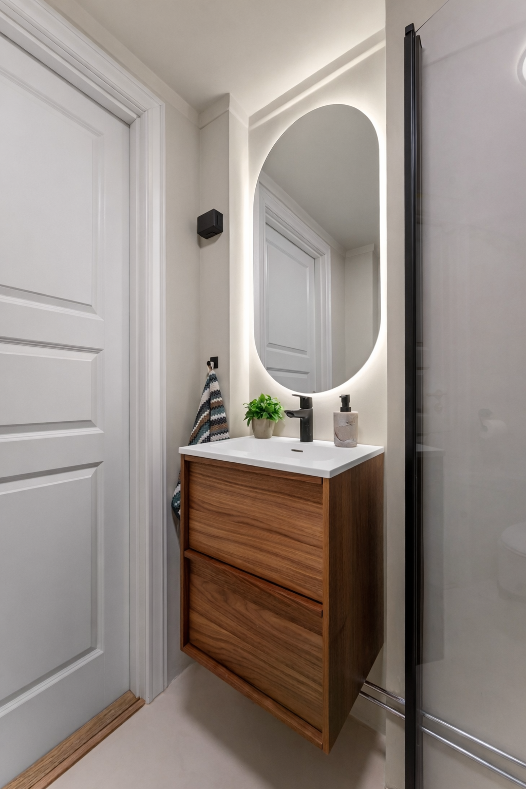 Elektrisk gulvvarme sørger for komfort på badet. Galleribilde