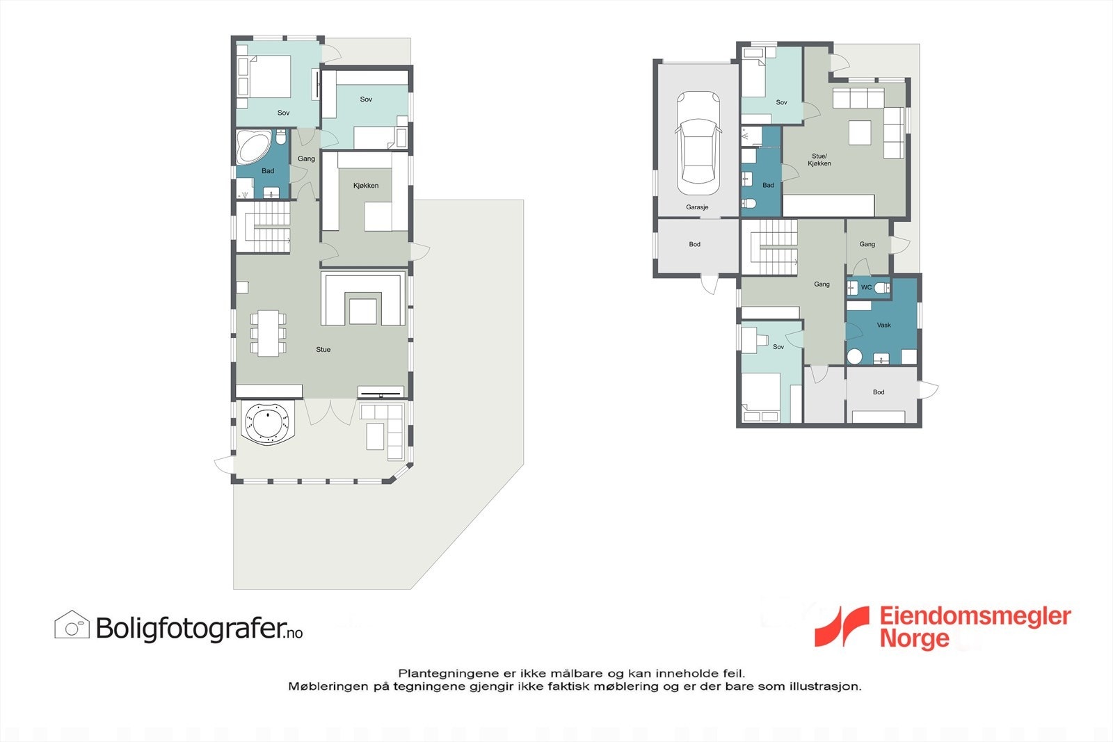 Plantegning begge plan Galleribilde