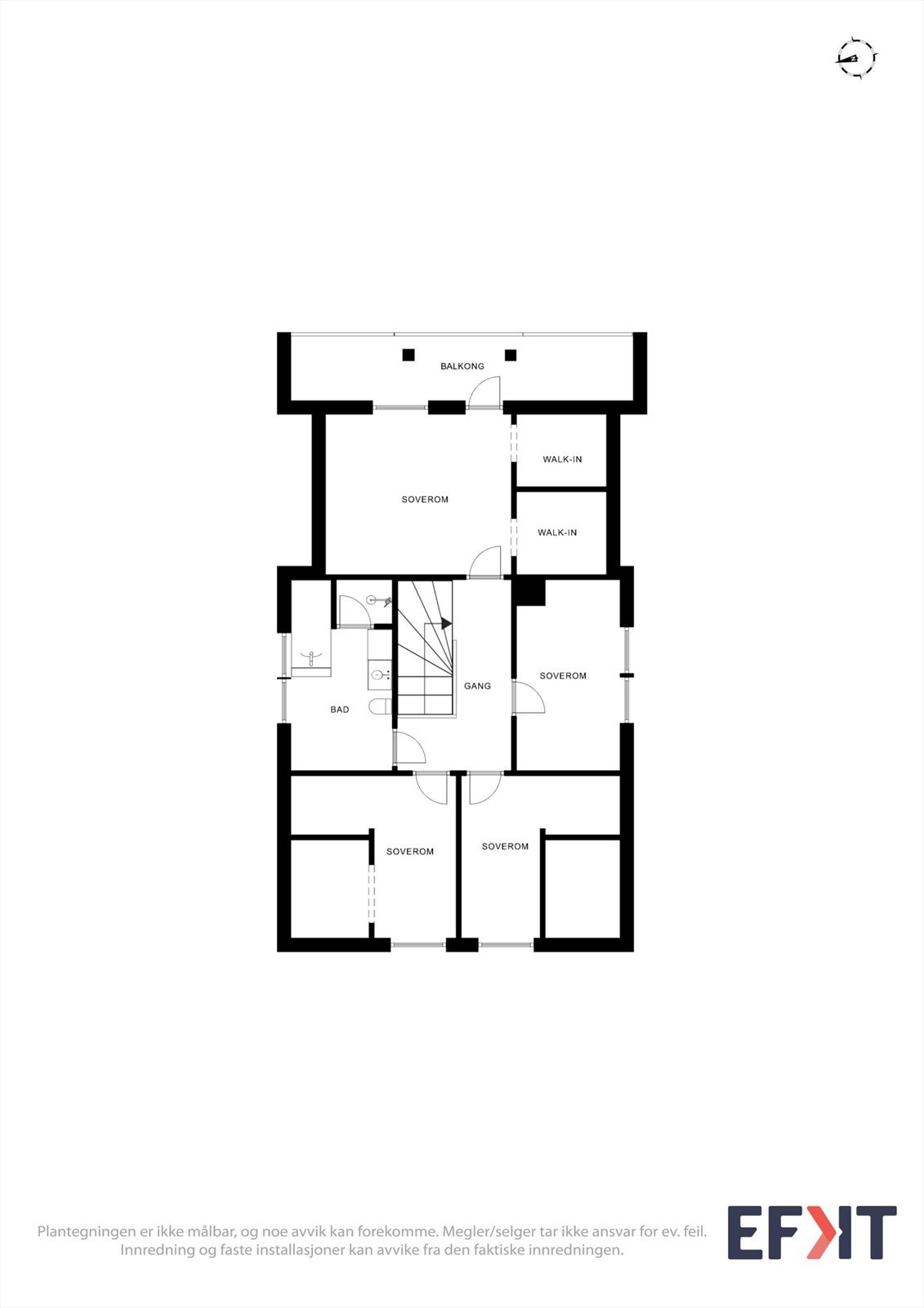 I 2. etg. finner du alle soverommene. Soverommet ovenfor badet er opprinnelig en bod og ikke godkjent til varig opphold. Galleribilde