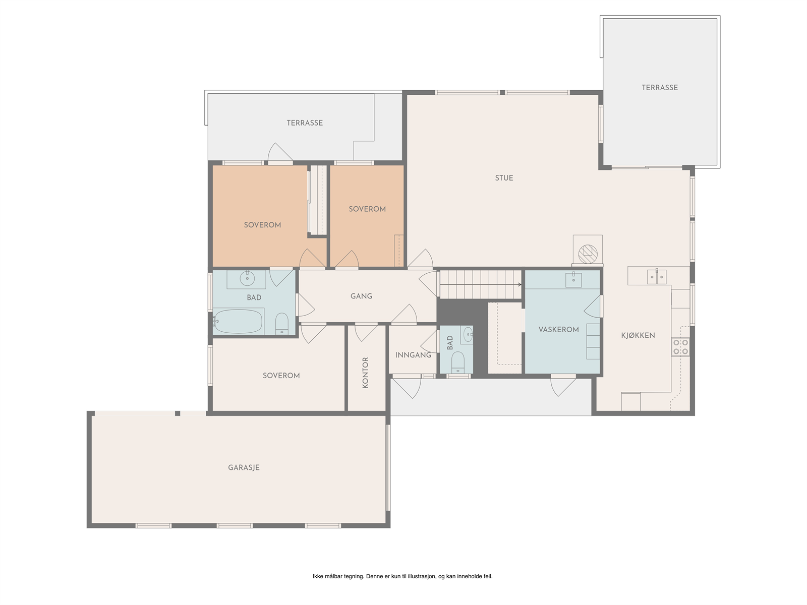 Plantegning hovedetasje. Galleribilde