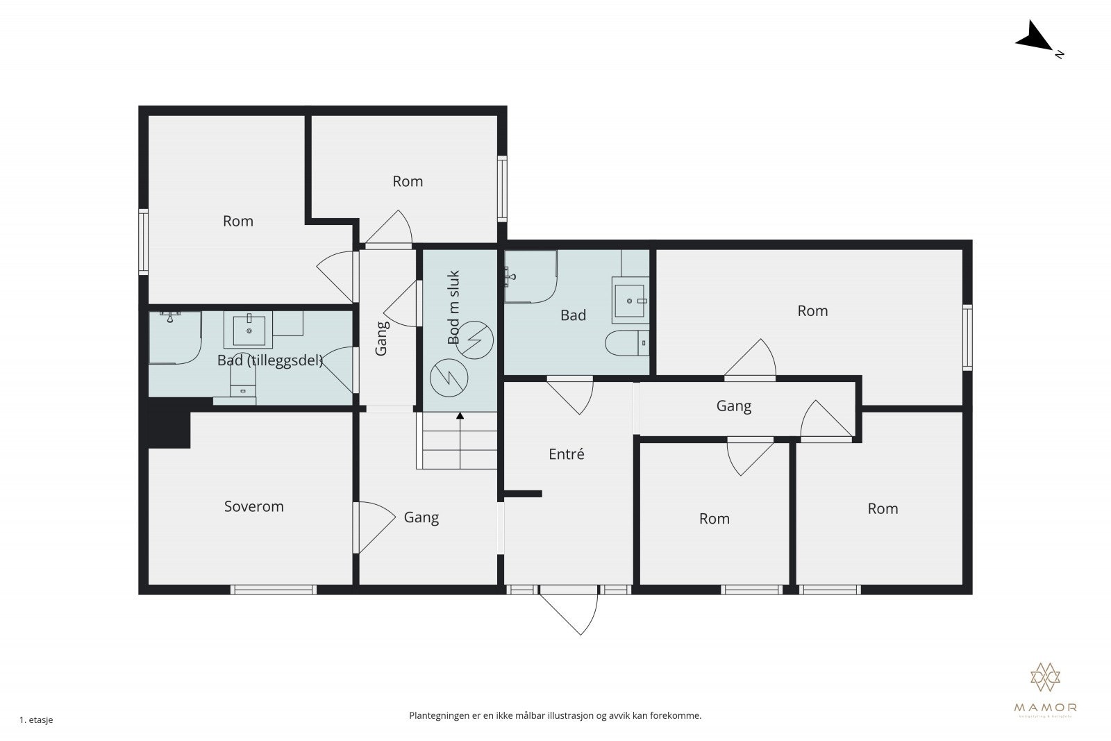 Plantegning underetasje Galleribilde