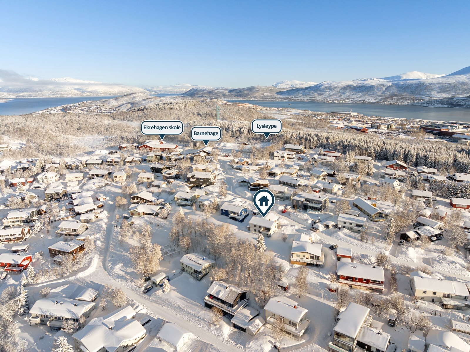 Gode sol- og lysforhold med utsikt.