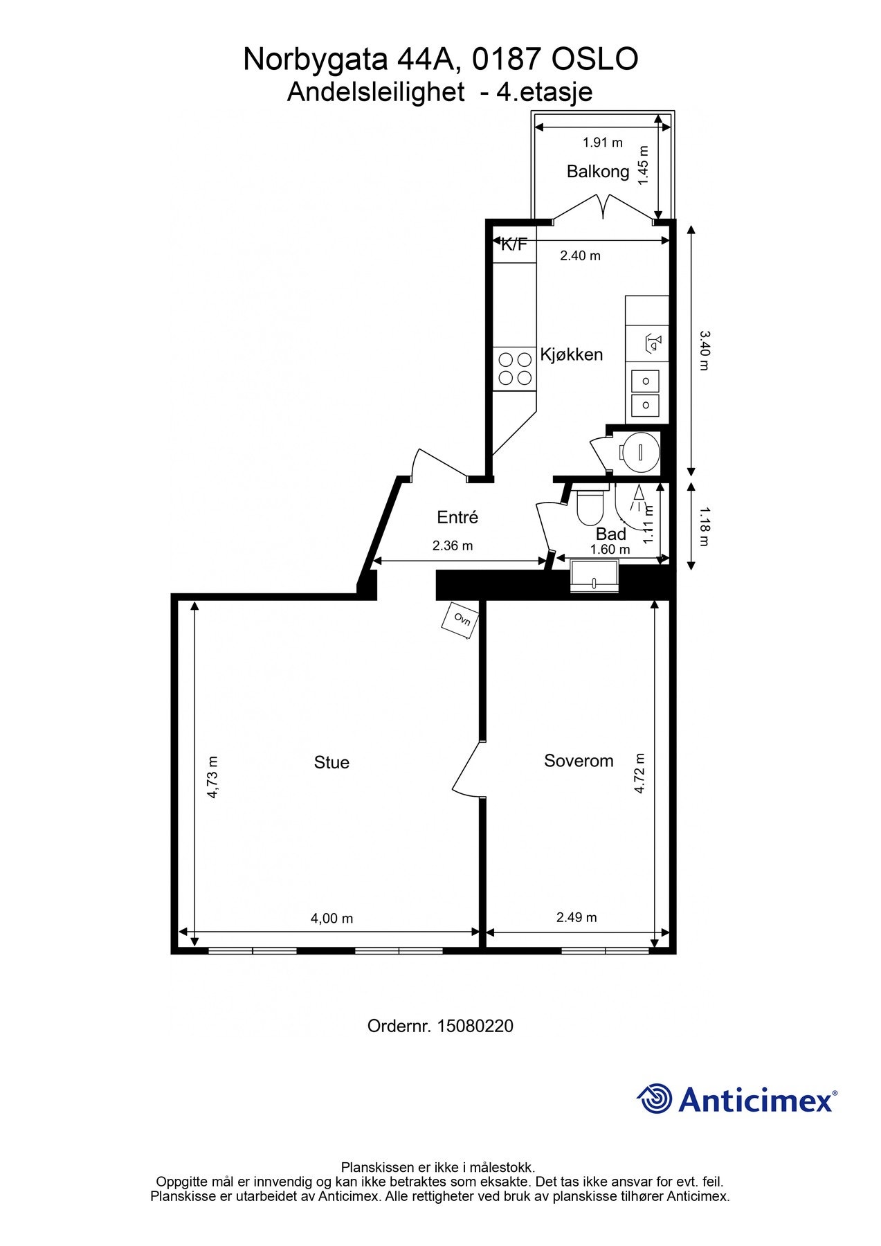 Plantegning. BRA-i: 47 kvm. Galleribilde