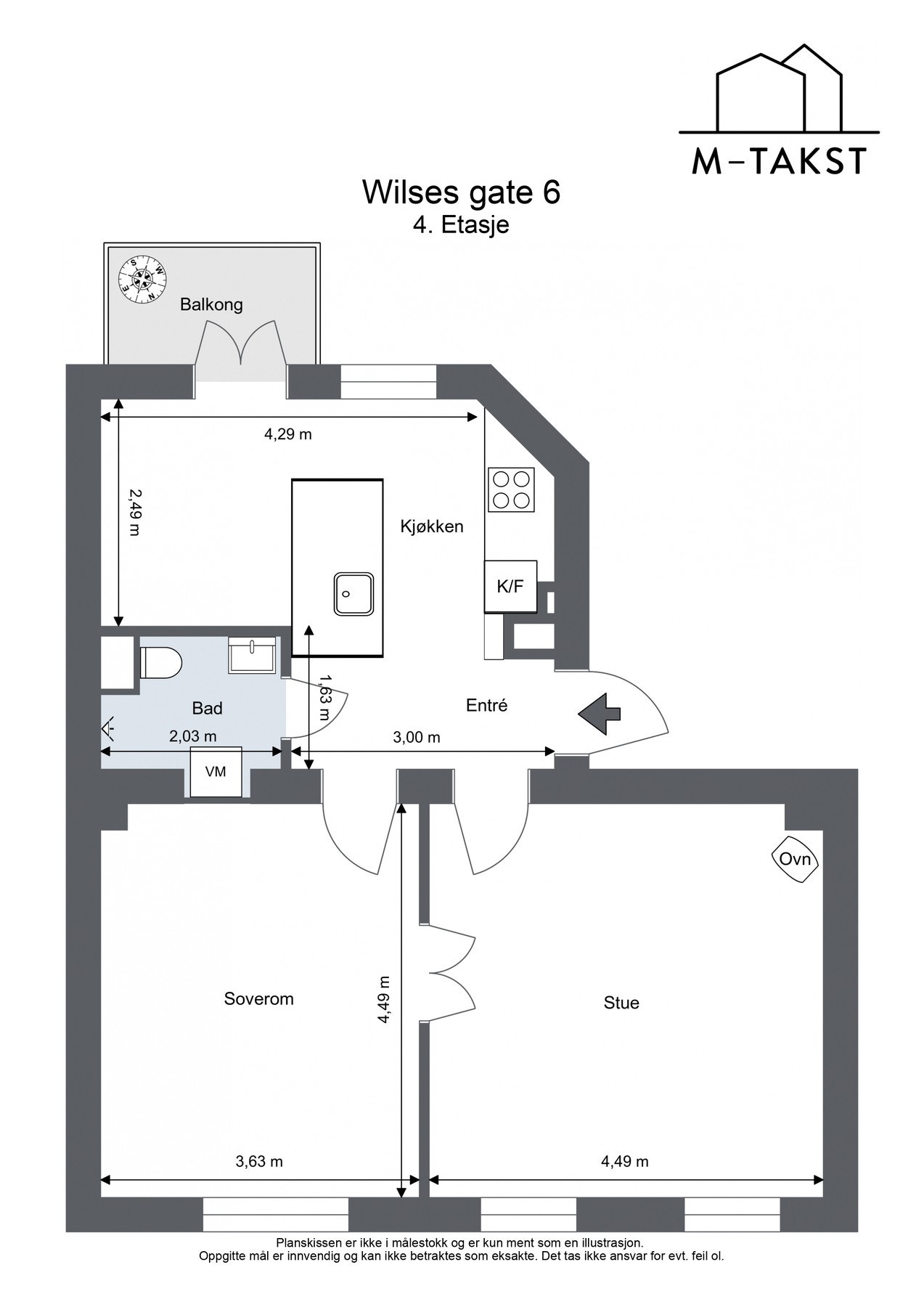 Plantegning - Wilses gate 6 - 4. etasje Galleribilde