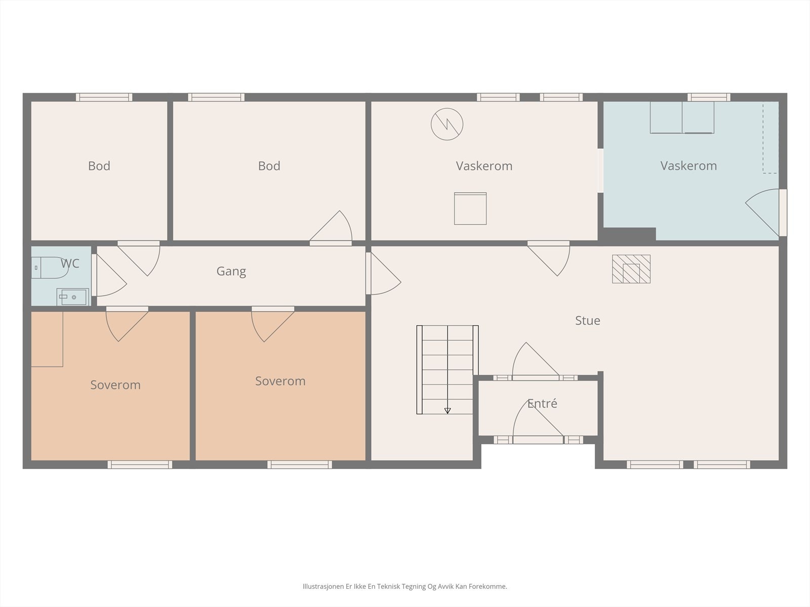 Plantegning u. etasje. Galleribilde