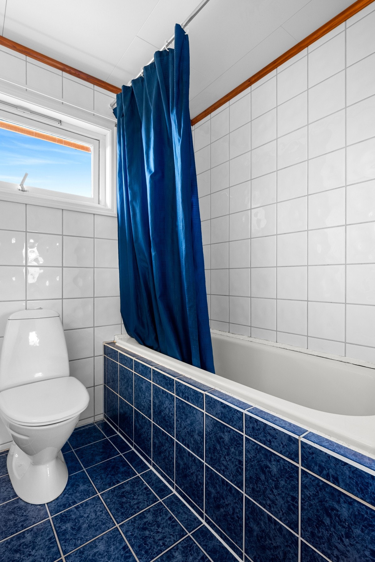 Her får du også et badekar med dusjforheng. Galleribilde