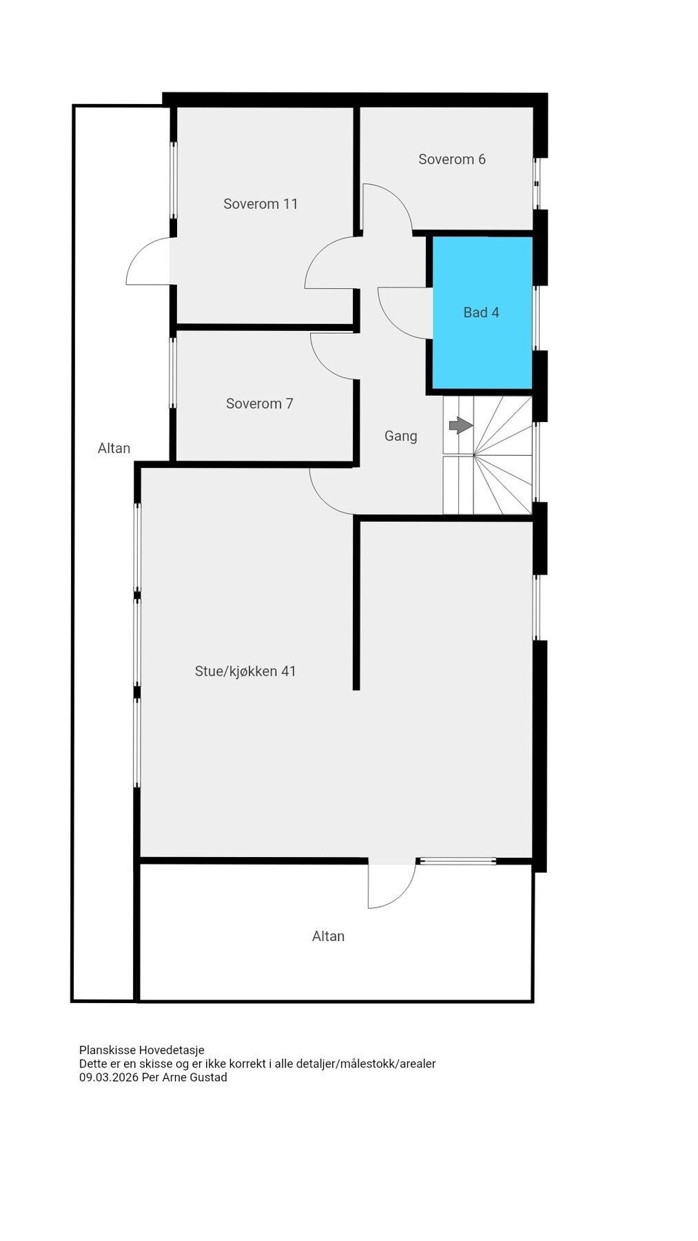 Plantegning - Hovedetasje Galleribilde