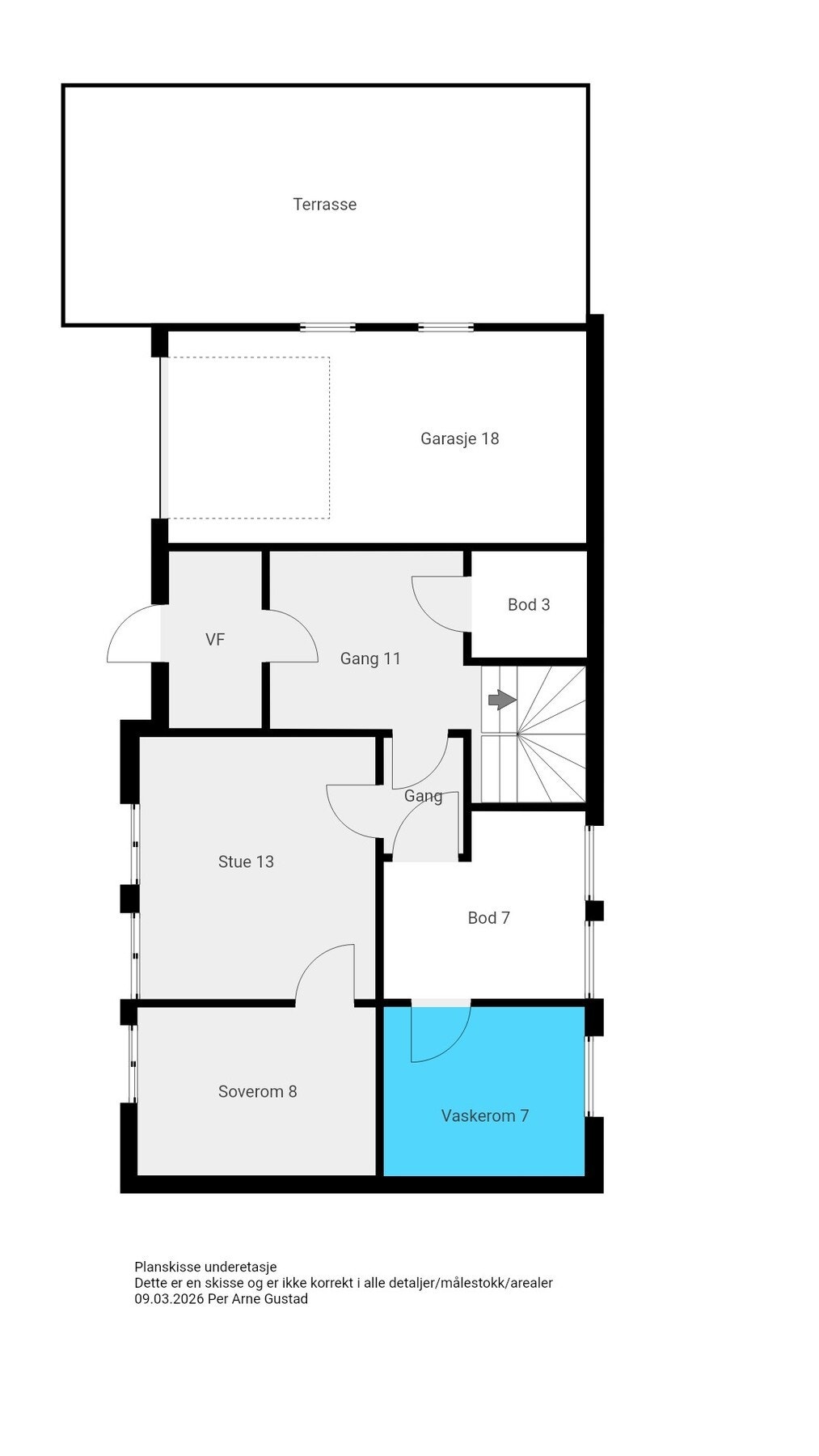Plantegning - underetasje Galleribilde