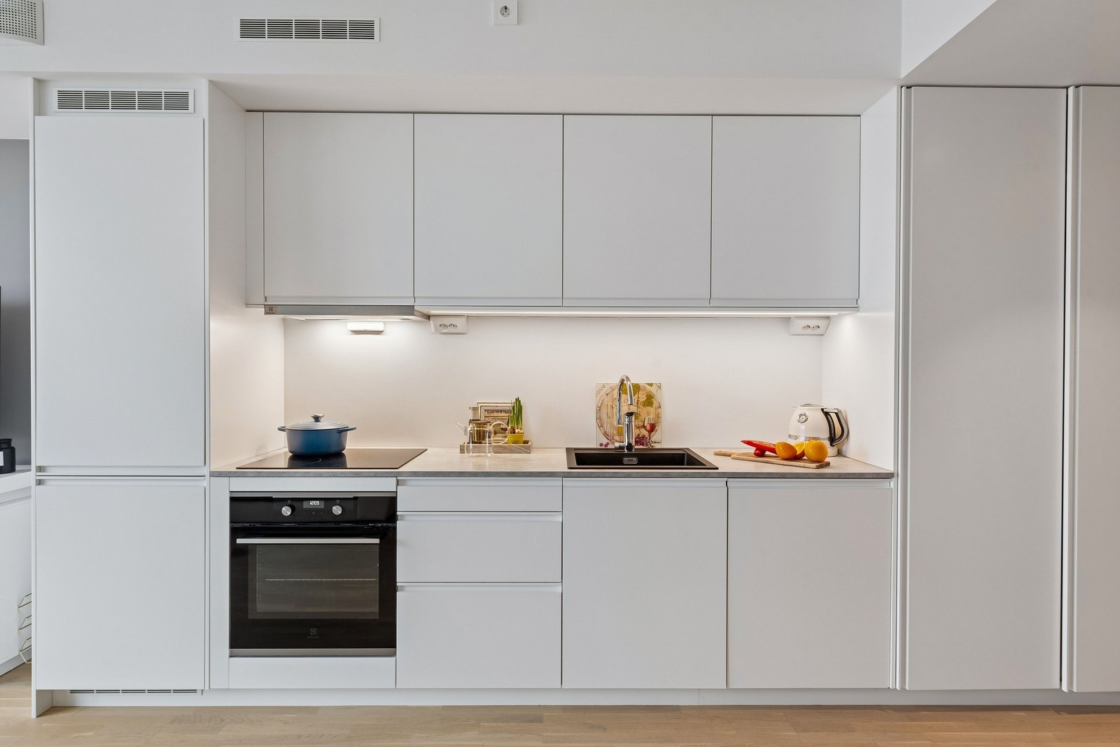 Kjøkken med moderne stil og hvitevarer Galleribilde