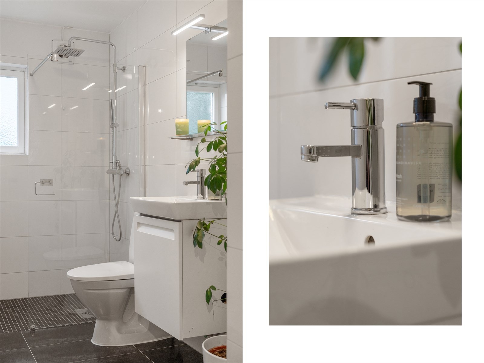 - Moderne helfliset bad med behagelig varme i gulv - Galleribilde