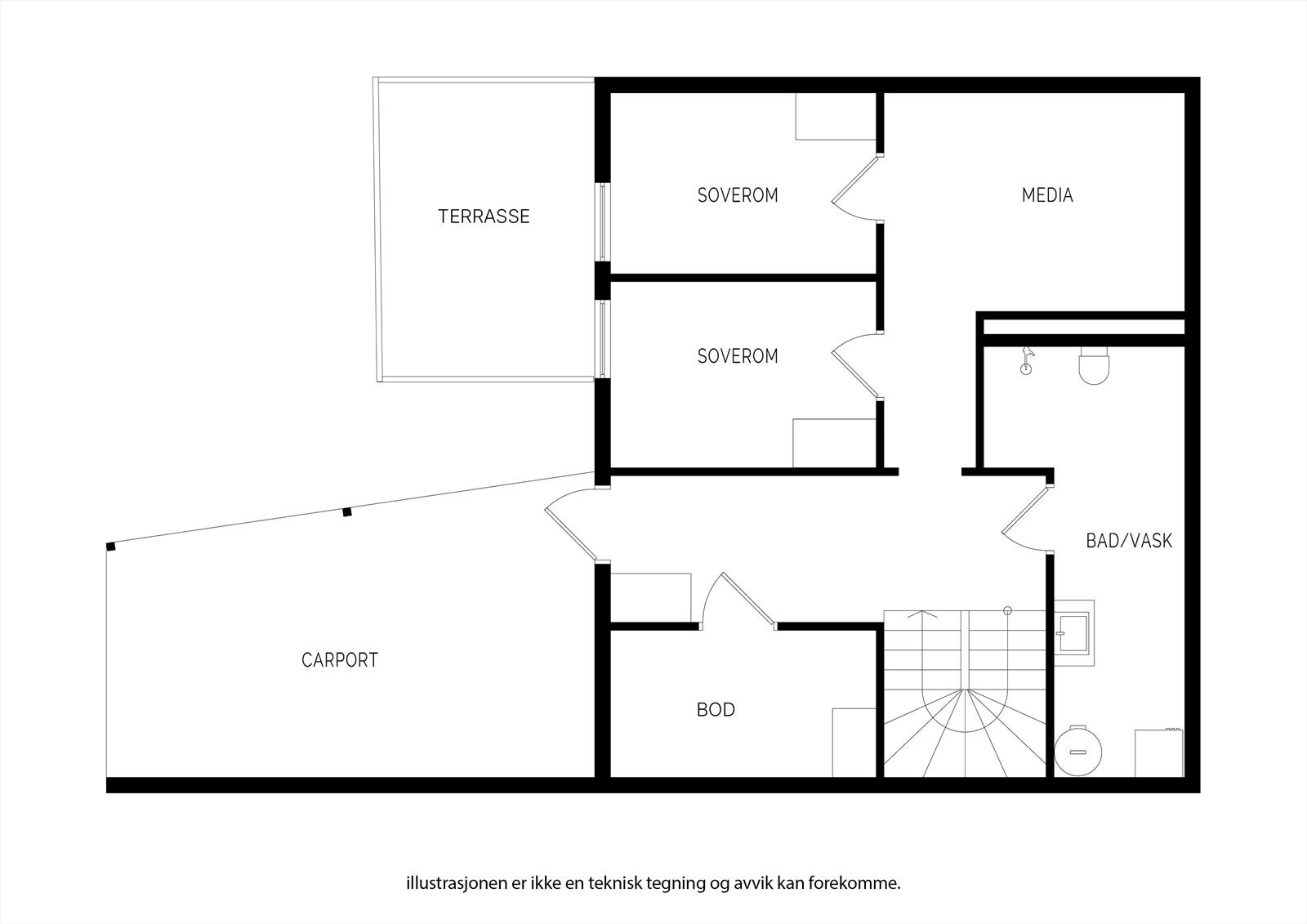 1. etg.: Plantegning Galleribilde