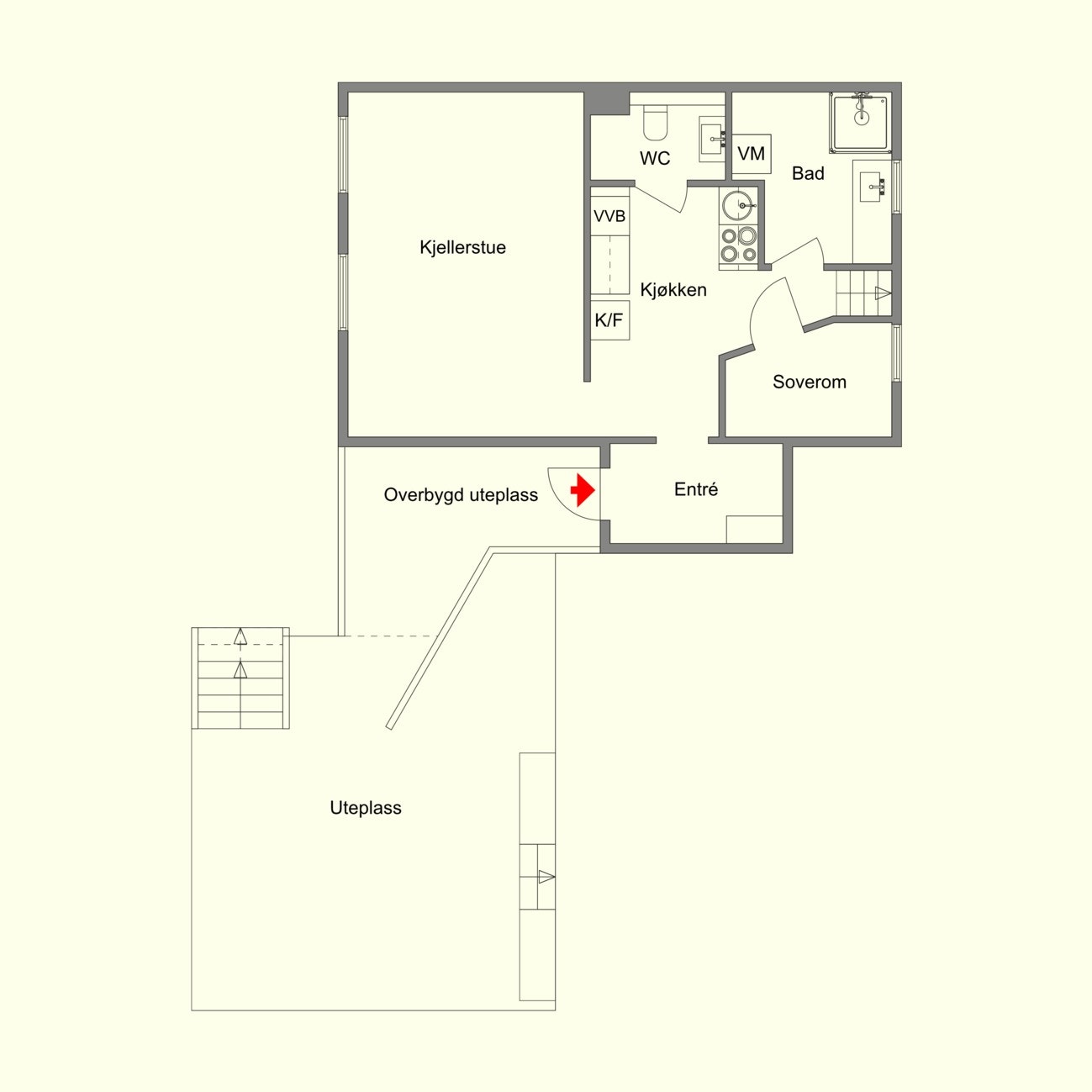 Slik ser plantegningen av underetasjen ut. Galleribilde