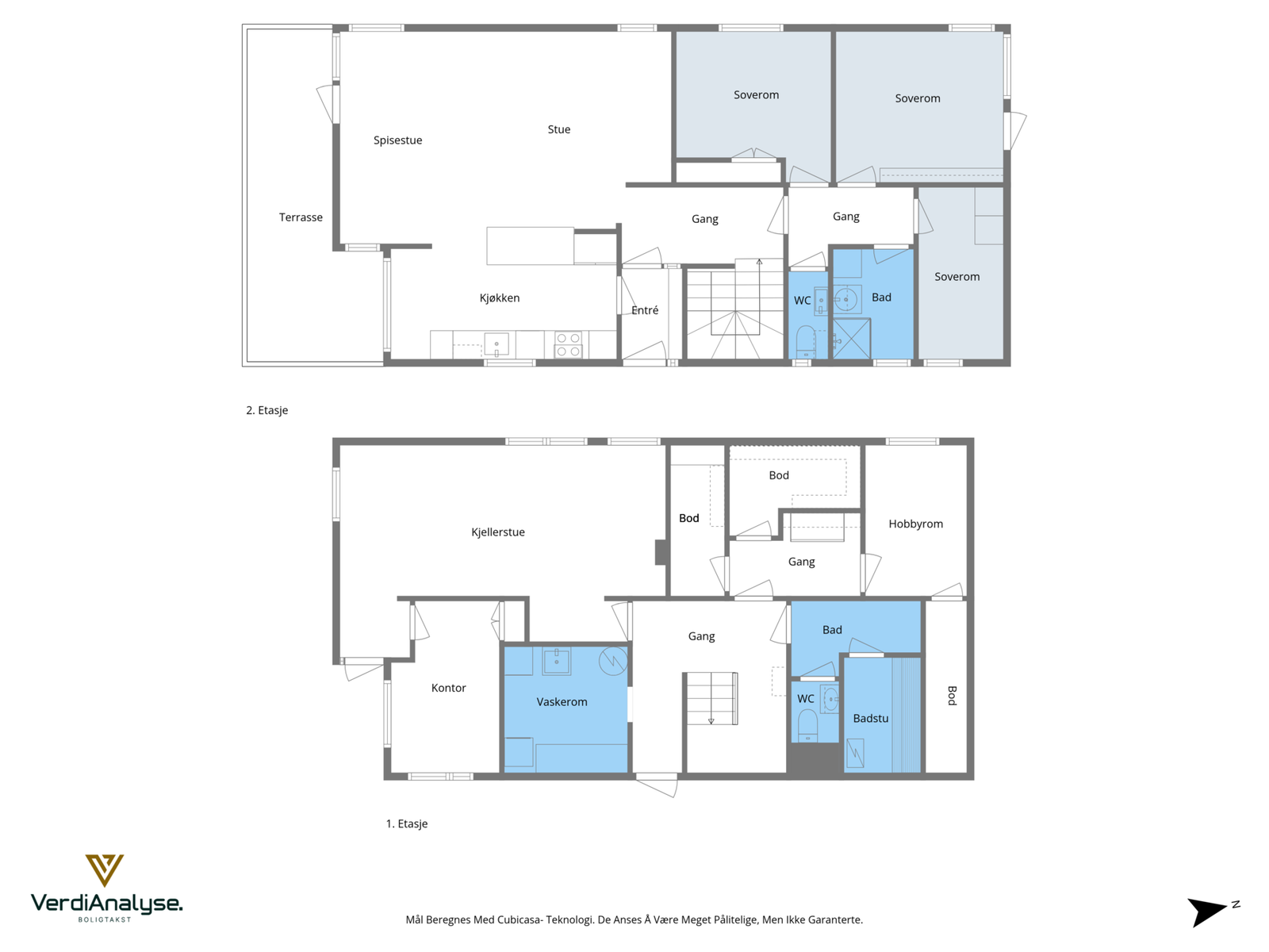 Plantegning begge etasjer Galleribilde