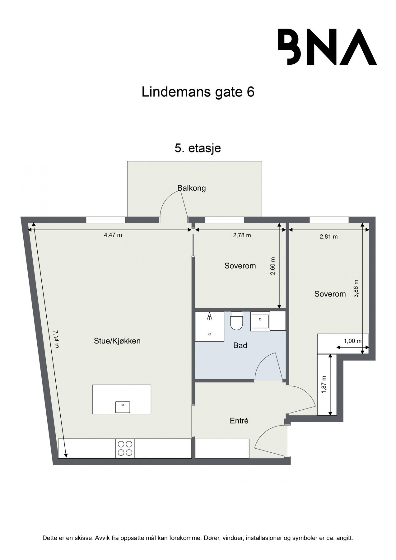 Plantegning. I tillegg disponerer boligen en kjellerbod på ca. 5 kvm Galleribilde
