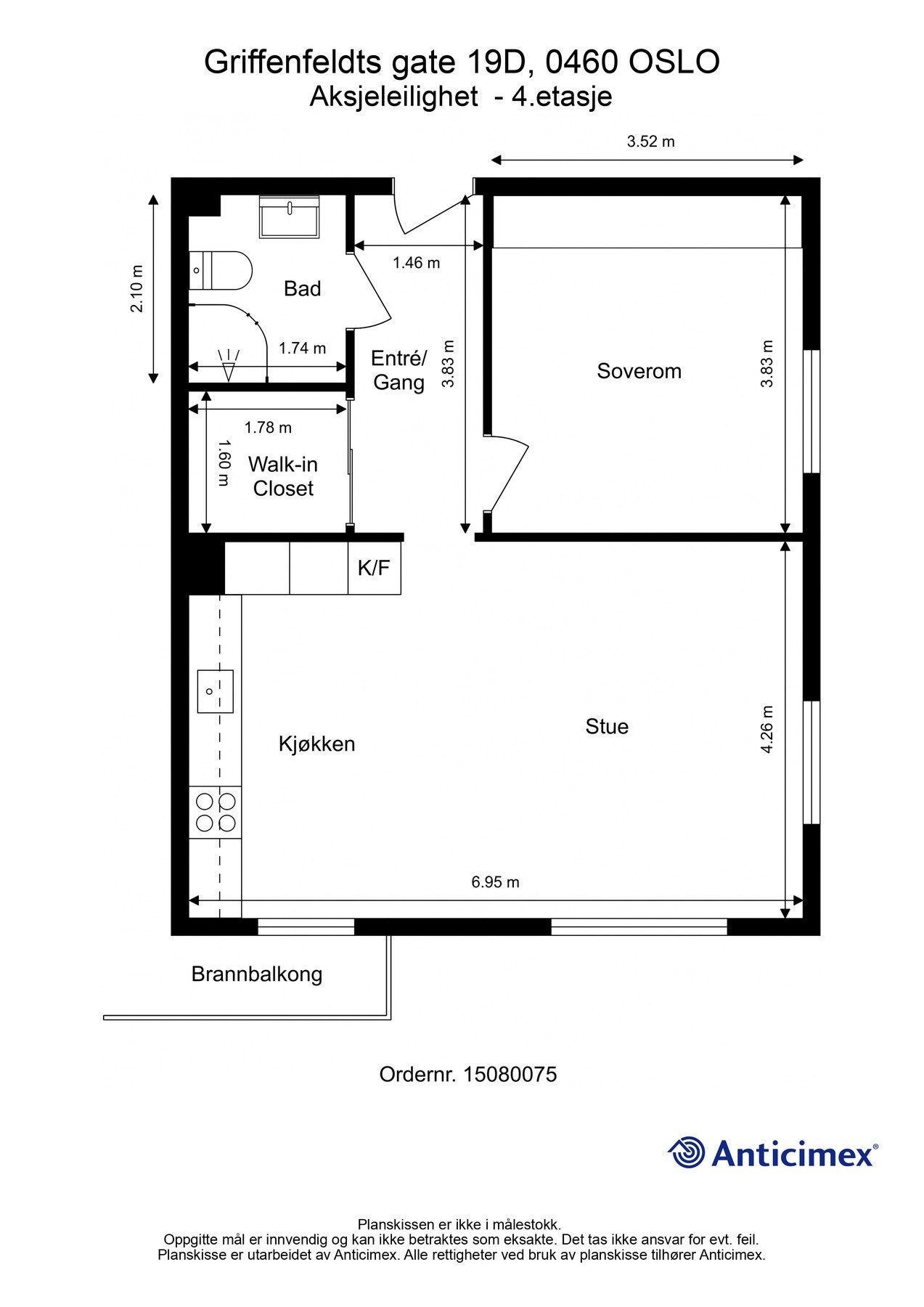 Forresten: Plantegning så du får orientert deg litt. I tillegg til innvendige arealer disponerer boligen 2 boder på totalt 12 kvm. Galleribilde