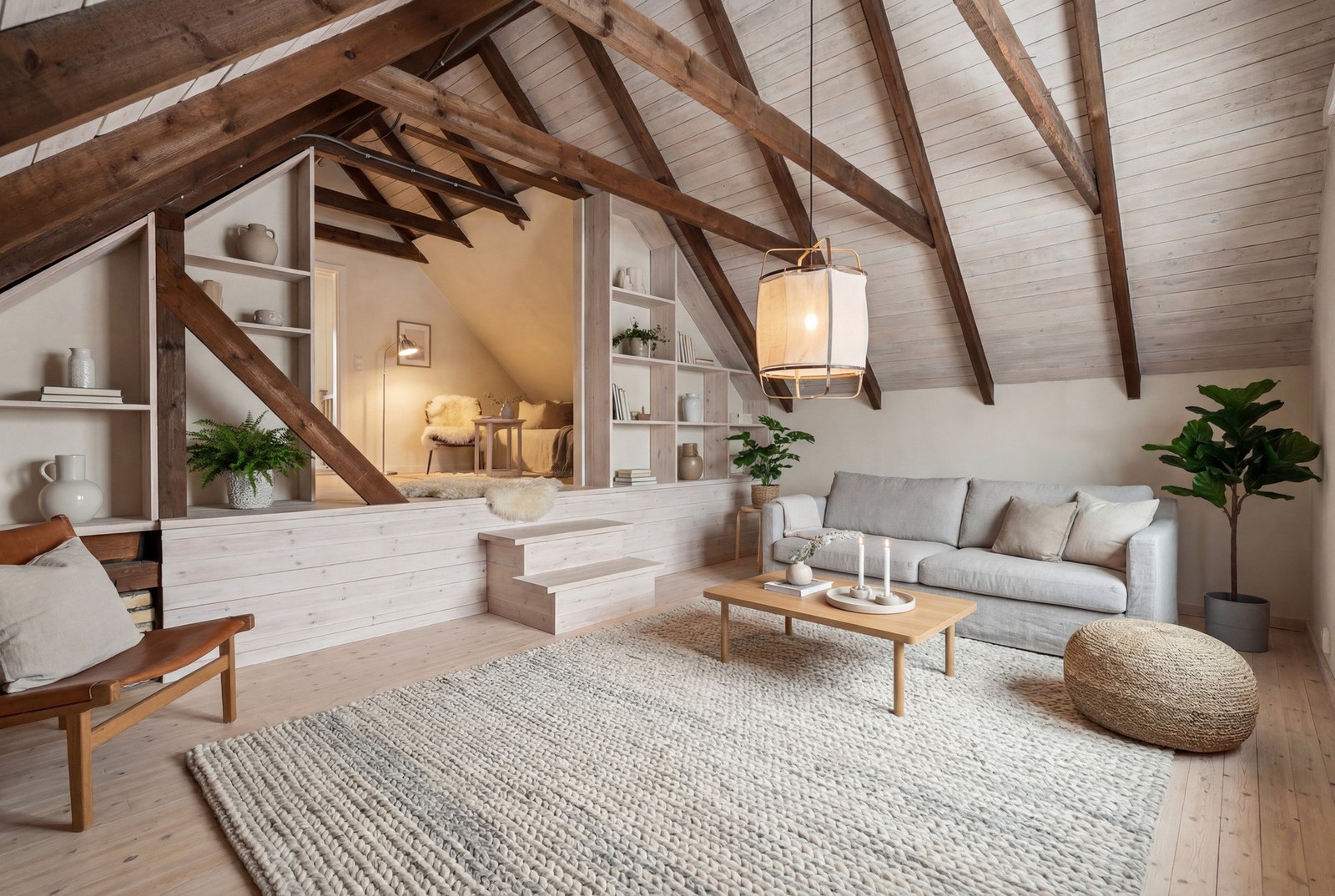 Illustrasjonsbilde av uinnredet loftsrom. Bildet er kun ment som en visuell illustrasjon av mulighetene. Galleribilde