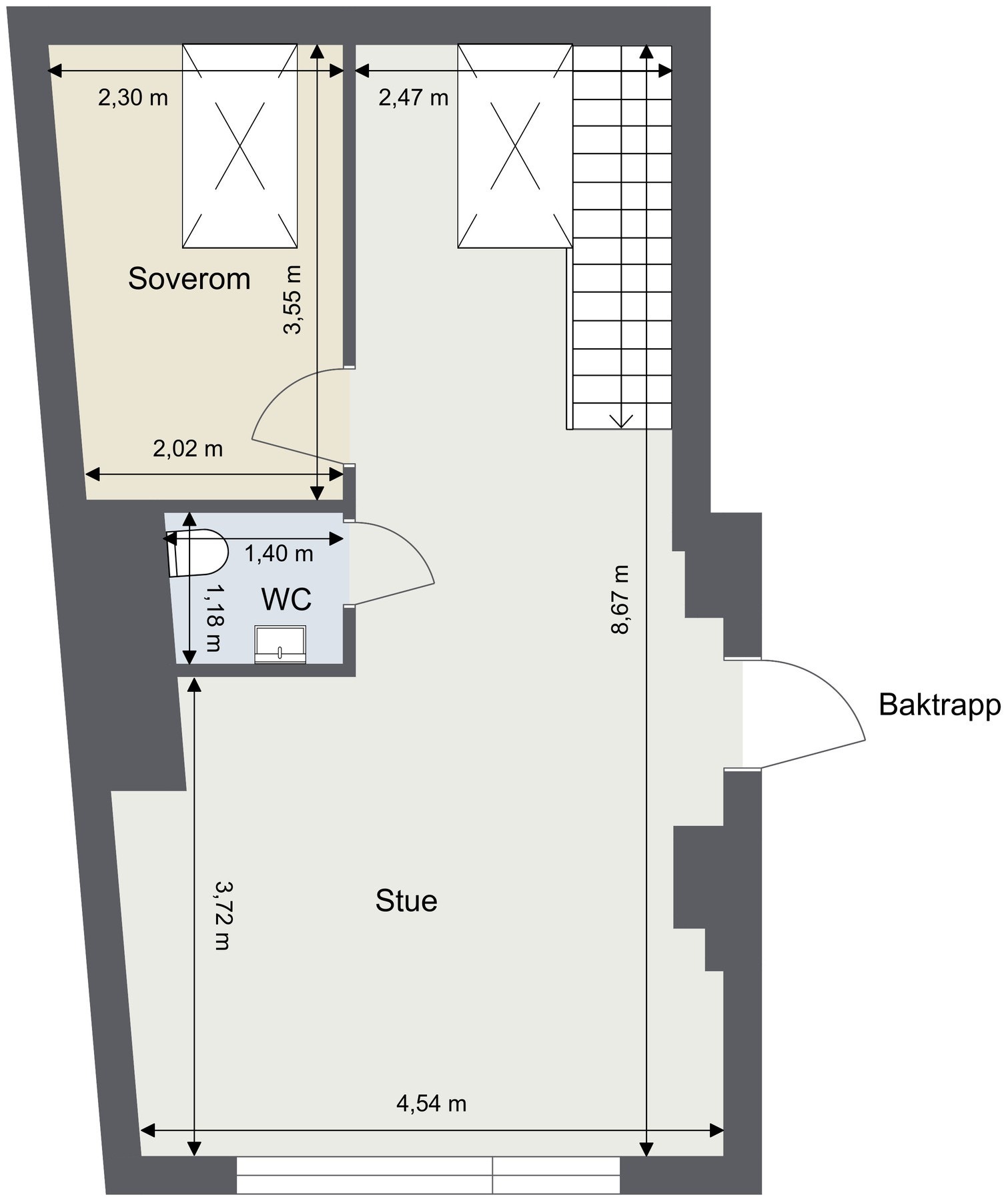 Plantegning 5. etasje. Skissen er ikke målbar og avvik kan forekomme. Galleribilde