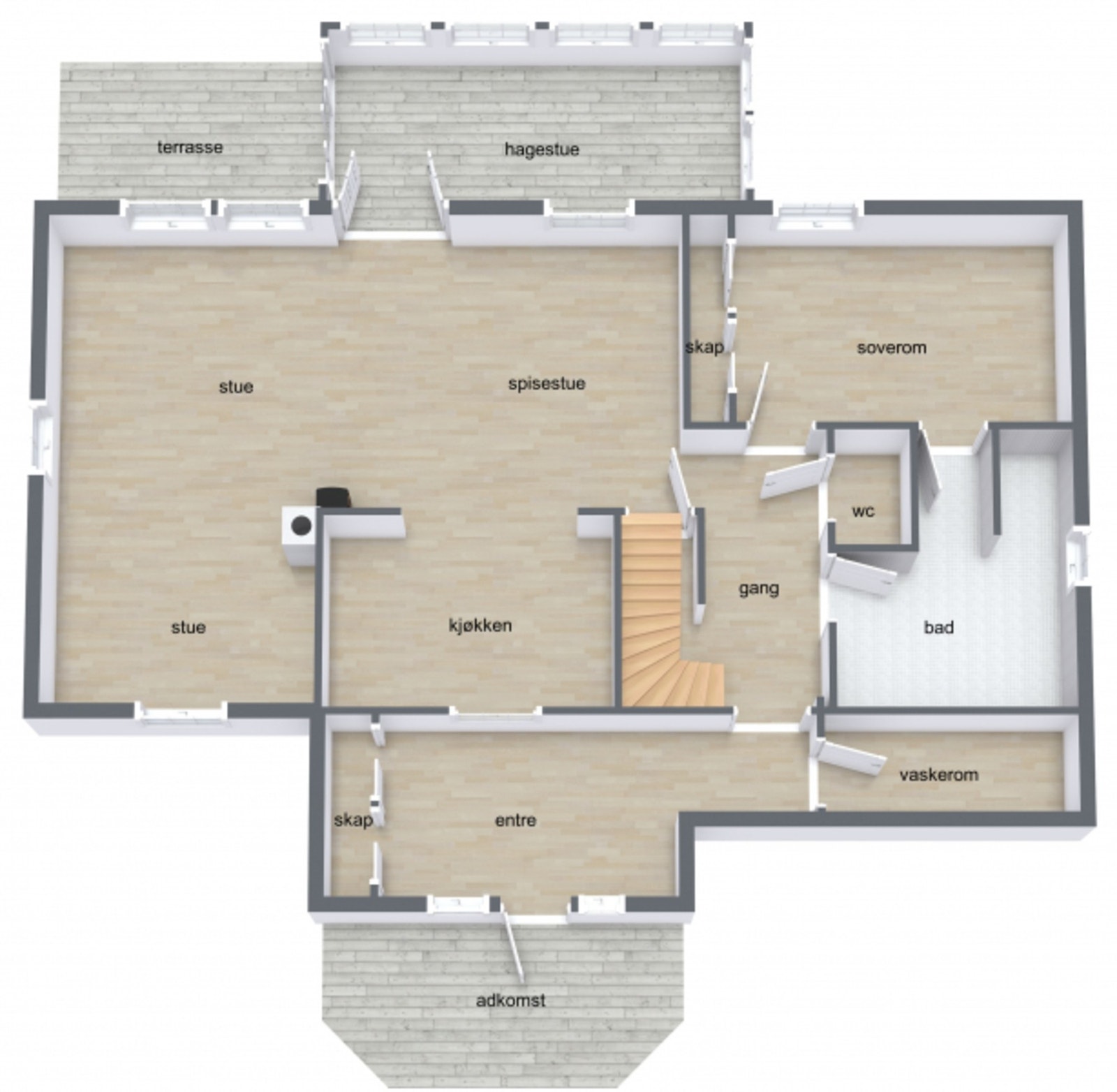 Plantegning 1.etg. Galleribilde