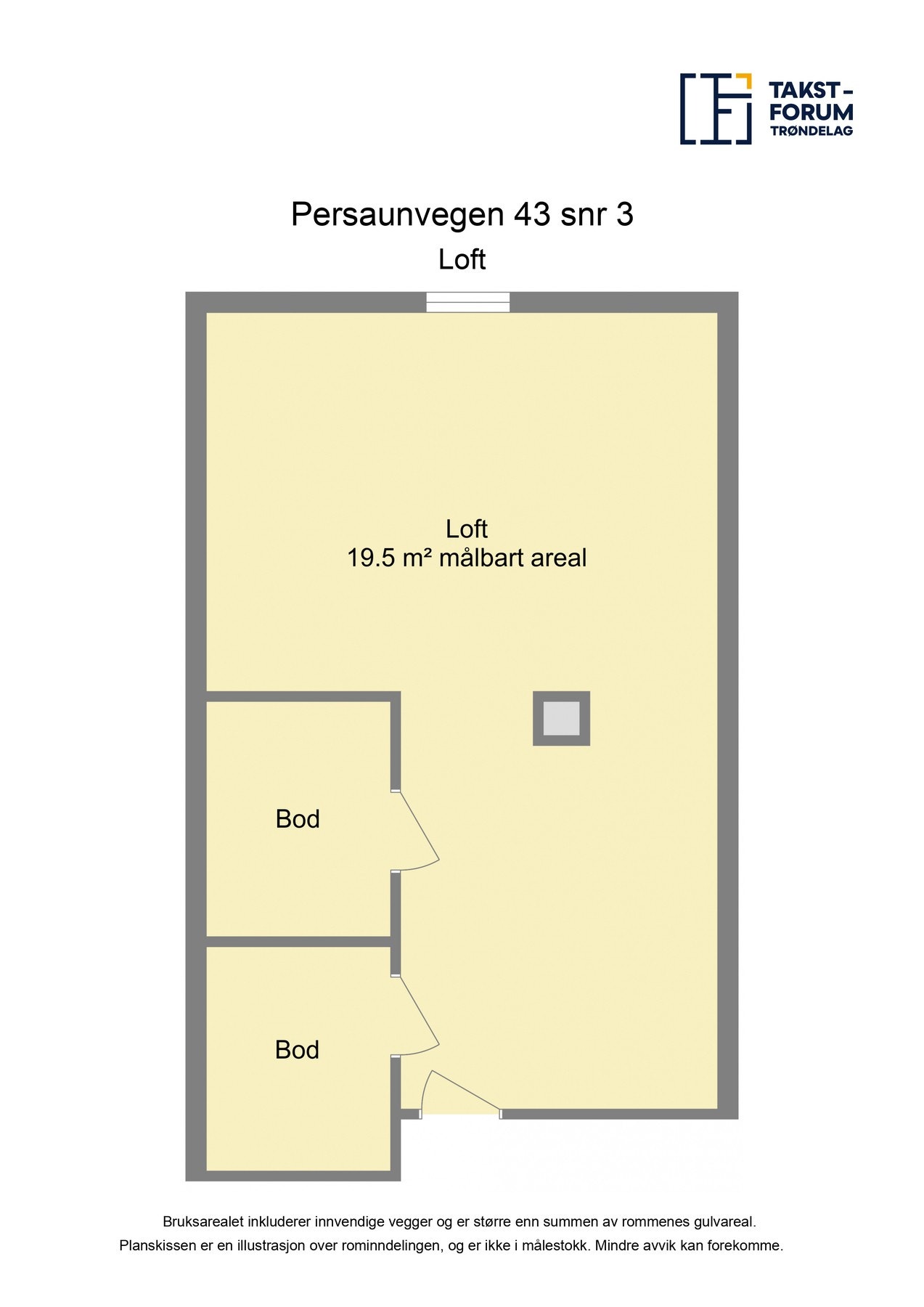 Planskisse loft. Galleribilde