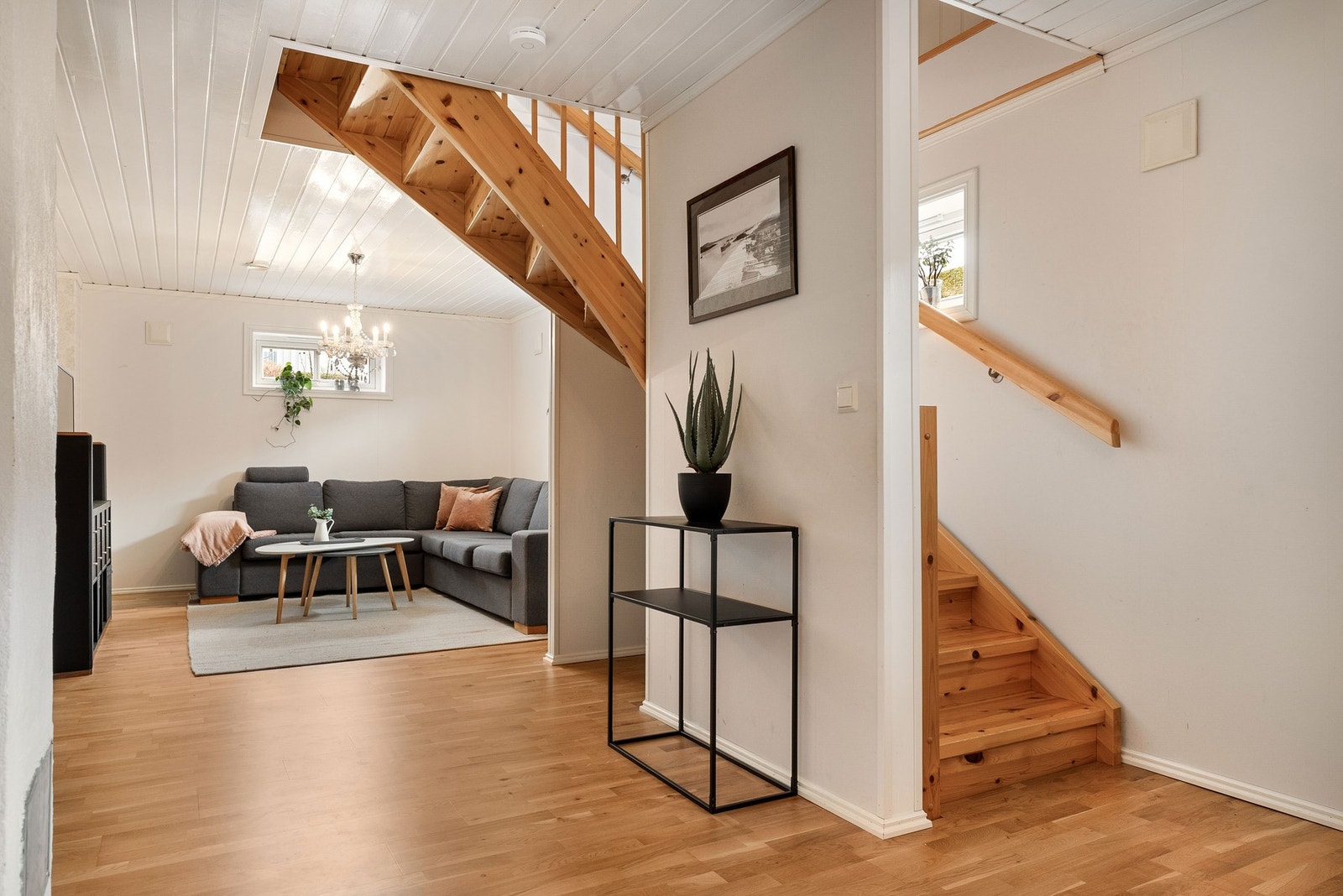 Kjellerstue med plass til sofagruppe. Galleribilde