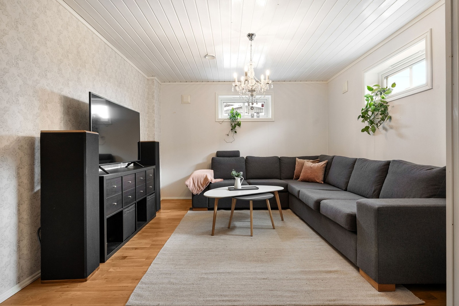 Koselig kjellerstue med plass til ekstra TV . Galleribilde