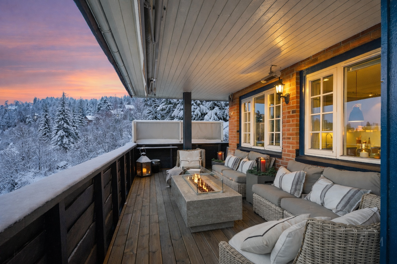 Kveldsstemning fra balkongen Galleribilde