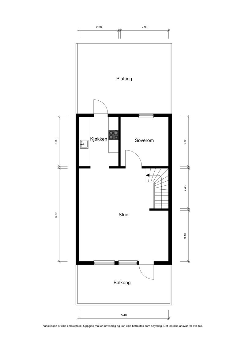 Plantegning 1. etasje Galleribilde