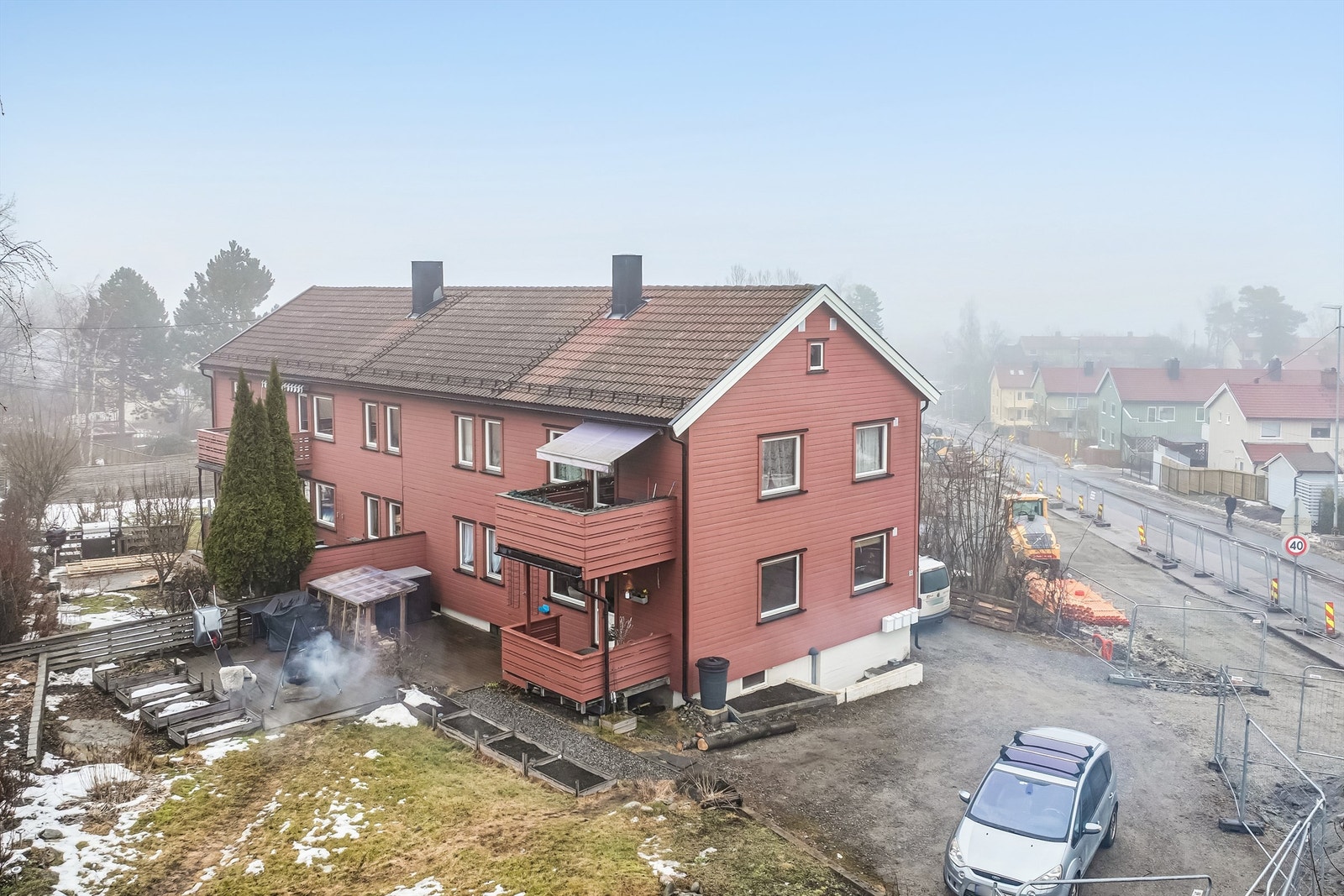 Det foregår for tiden opparbeidelse og utvidelse av Tangenveien m/gang- og sykkelvei. Denne er forventet ferdigstilt høsten 2026. Foto: Per O. Skjellnan v/Efkt Galleribilde